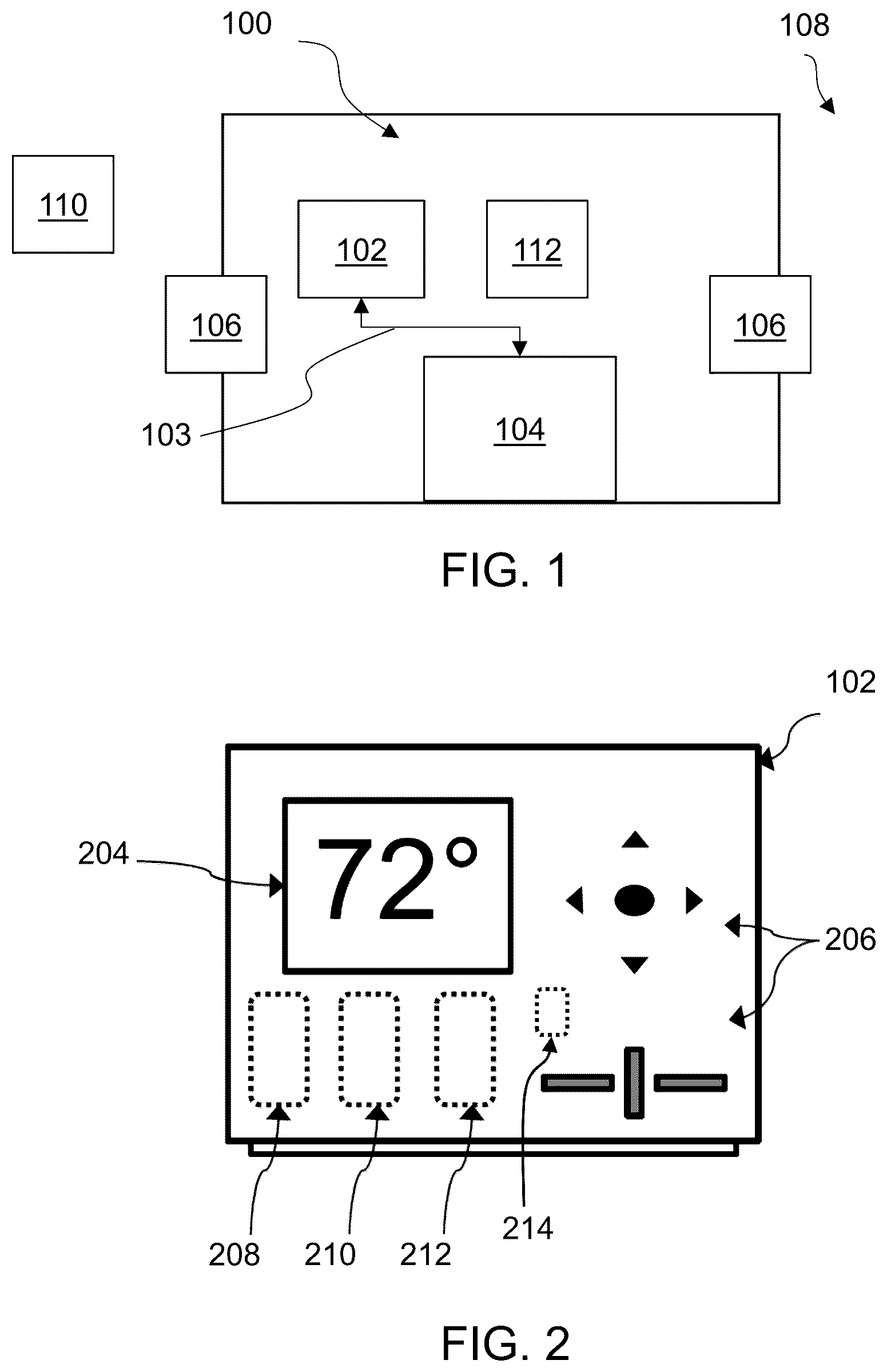 Patent US12613051 Figure 1 – Thermostats, methods, and systems for controlling HVAC systems