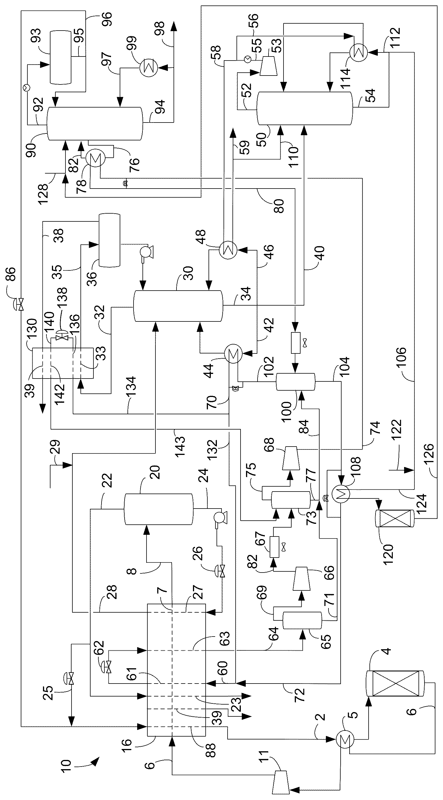 Patent US12613065 — Ethane separation with overhead cryogenic heat exchanger — Figure 1