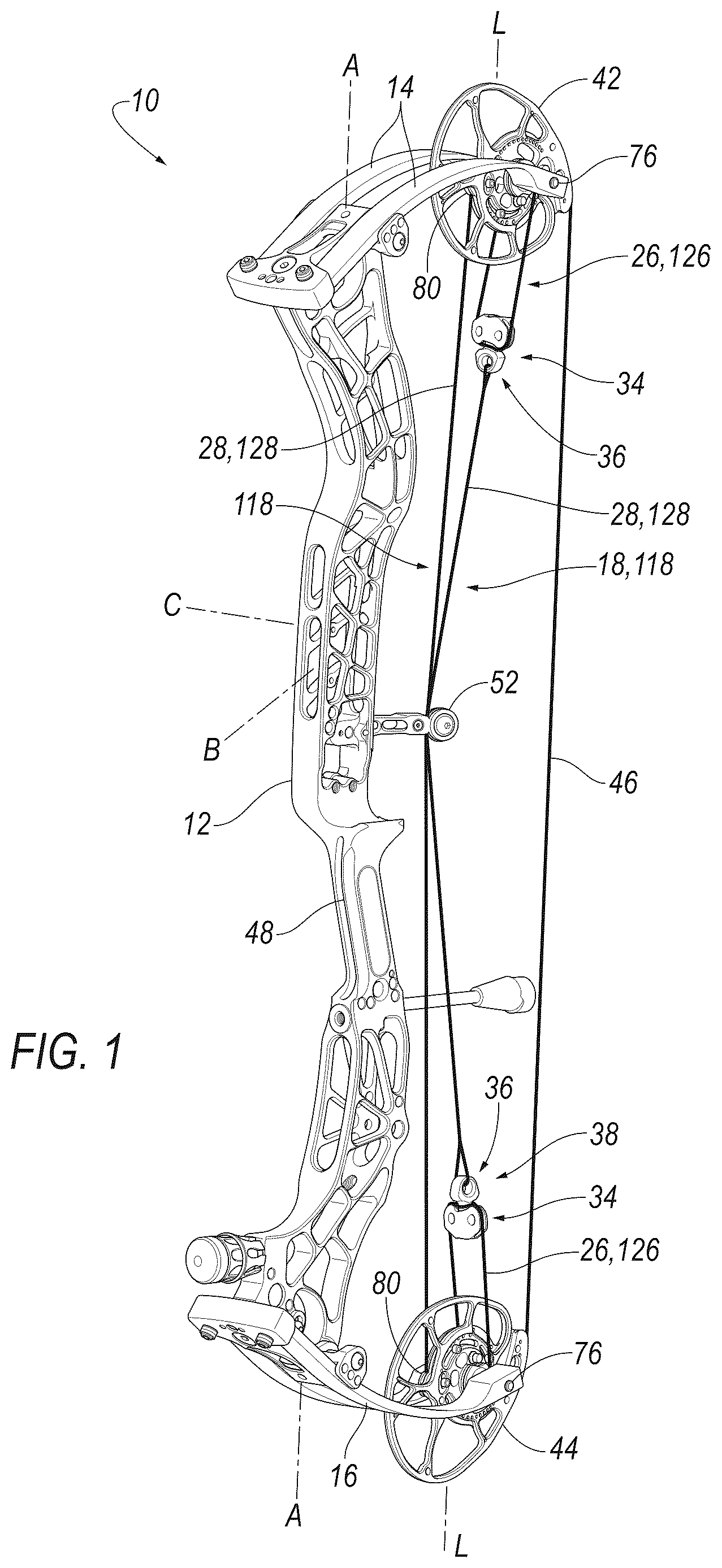 Patent US12613075 — Cable adjustment assembly for compound bow — Figure 1