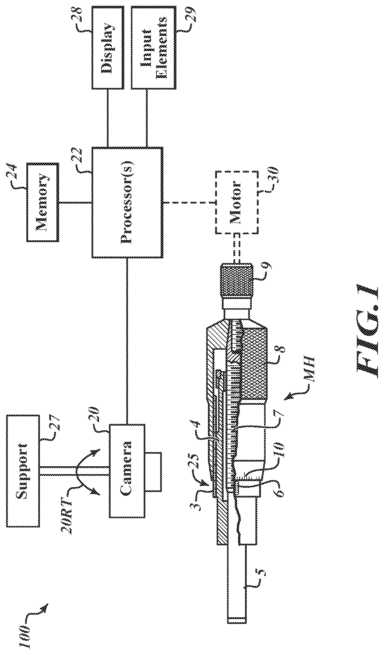Patent US12613085 Figure 1 – Micrometer head displacement system utilizing imaging