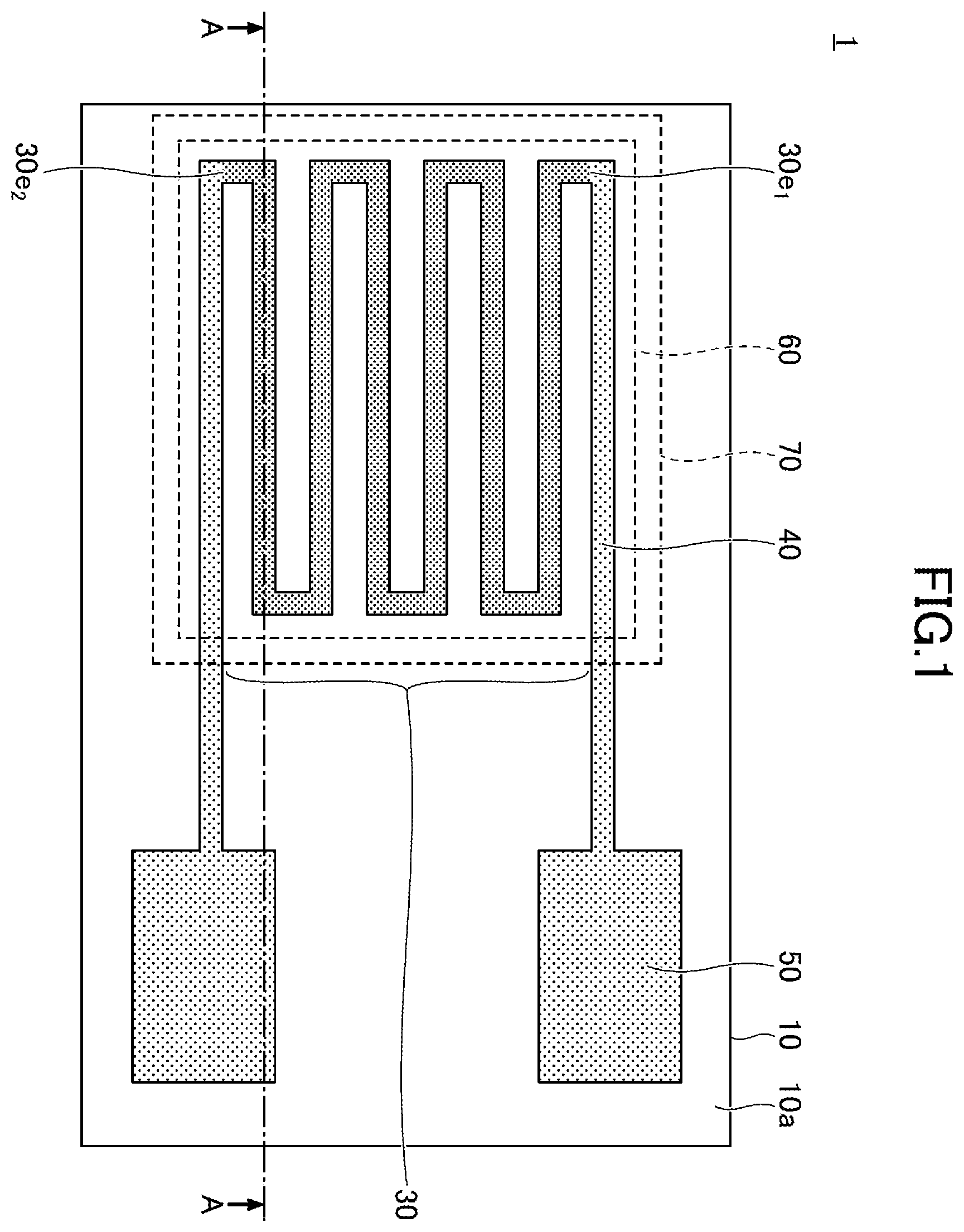 Patent US12613088 — Strain gauge including barrier layer over resistor body — Figure 1