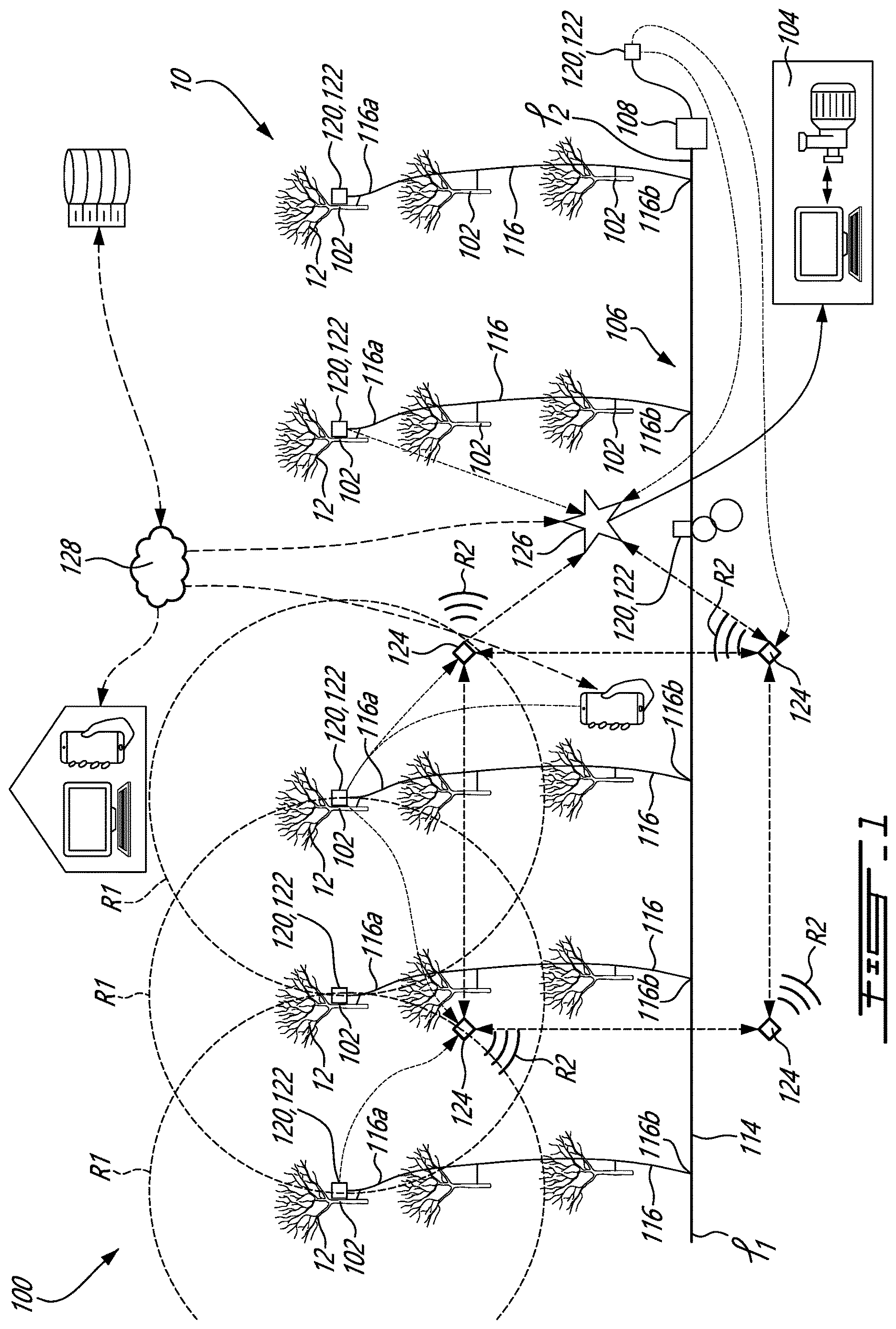 Patent US12613156 — Pressure sensing device for a sap collection system, method of manufacturing same, and method of locating sap collection faults using same — Figure 1