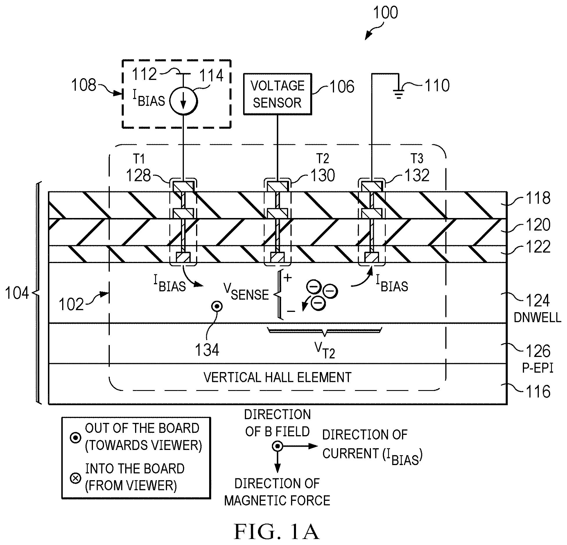 Patent US12613295 — Vertical hall sensor with integrated trace — Figure 1