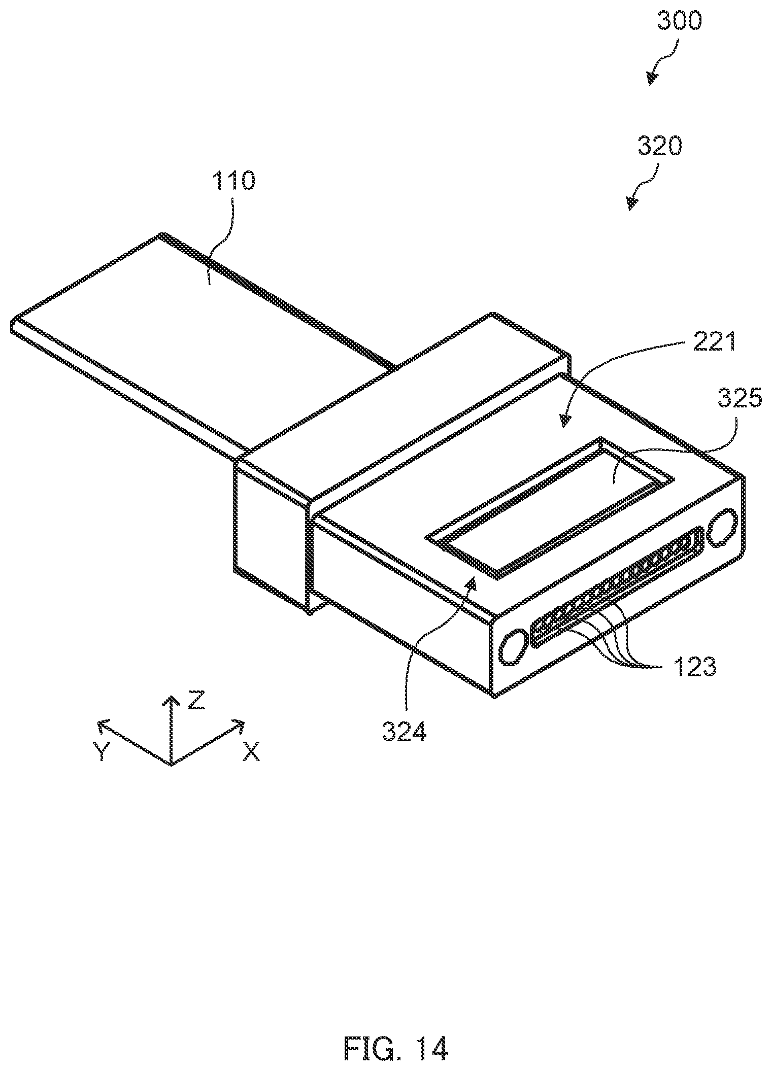 Patent US12613378 Figure 14 – Optical connector, optical connector module, and method for producing optical connector