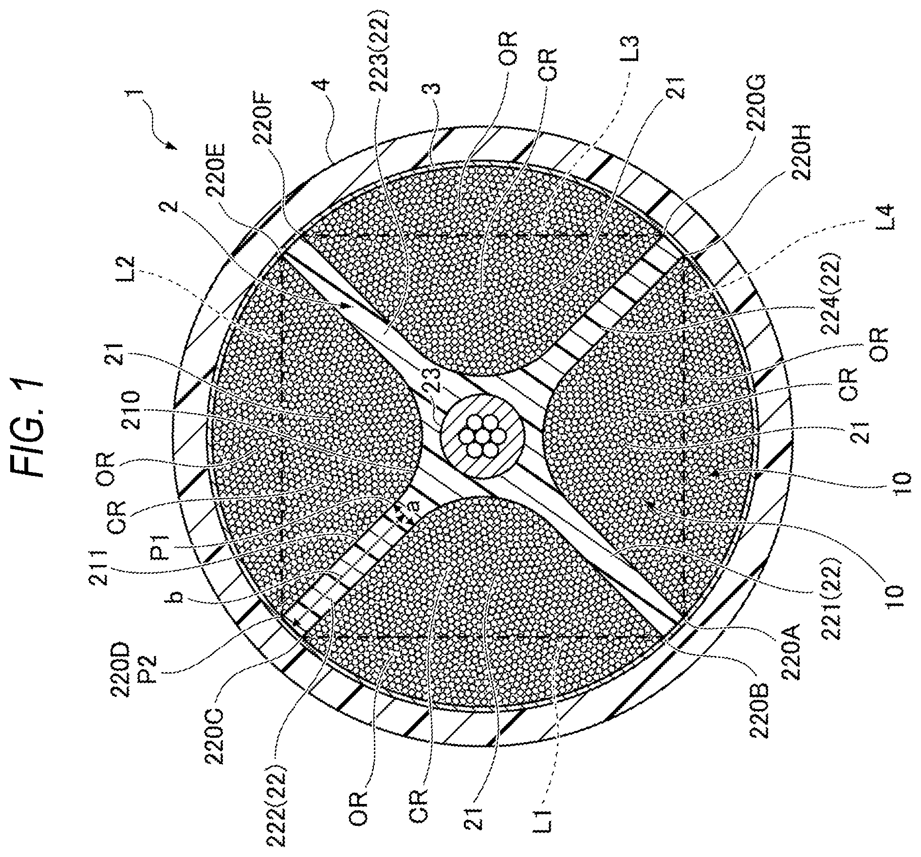 Patent US12613388 — Slot type optical fiber cable — Figure 1