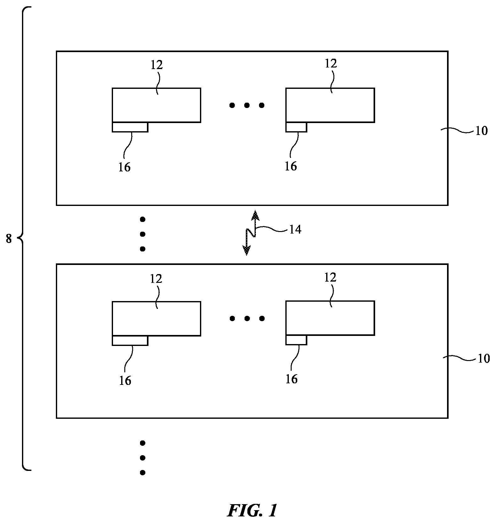 Patent US12613418 — Display devices with bridge emitters and sensors — Figure 1