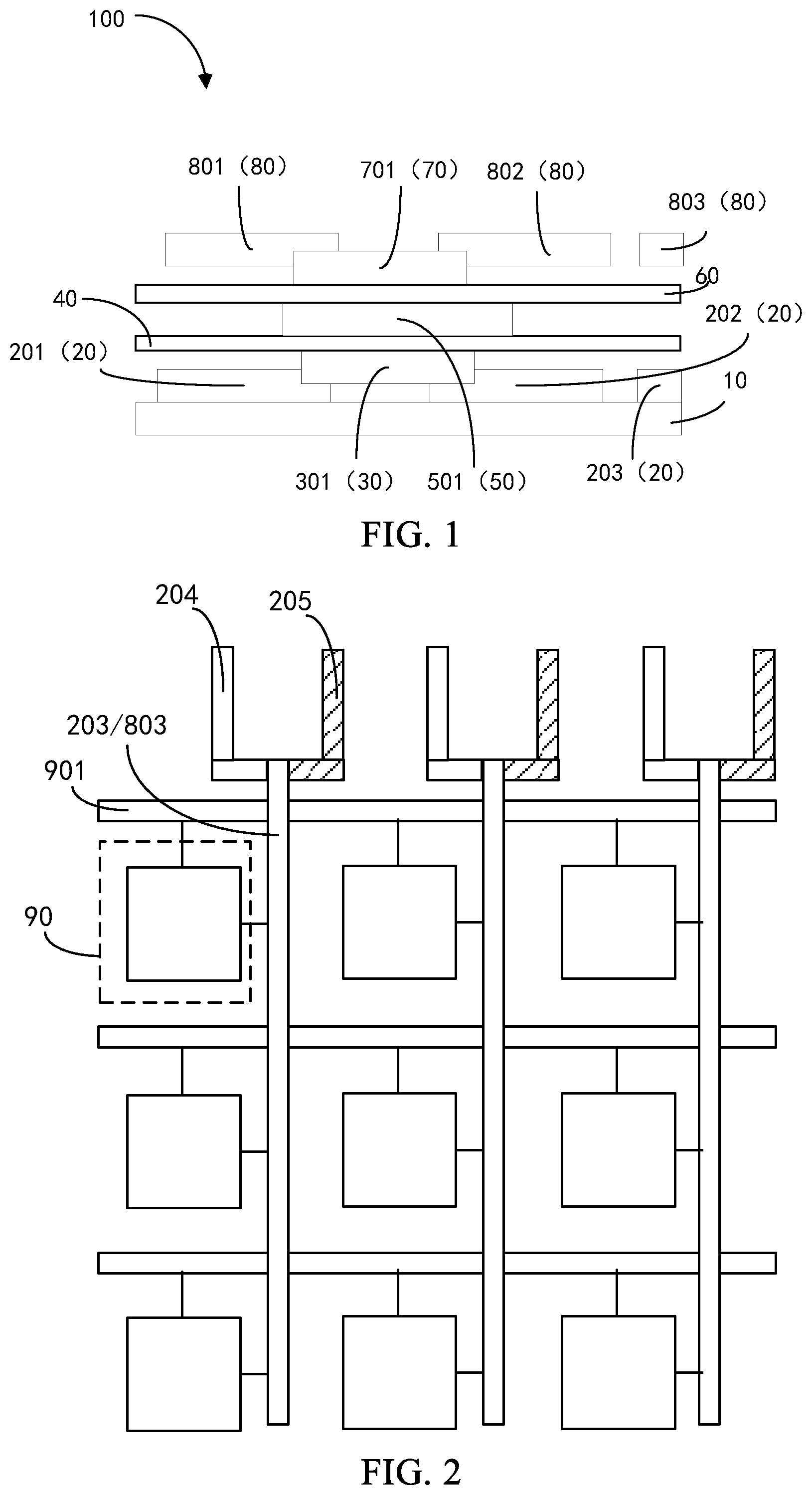 Patent US12613444 Figure 1 – Array substrate and liquid crystal display panel
