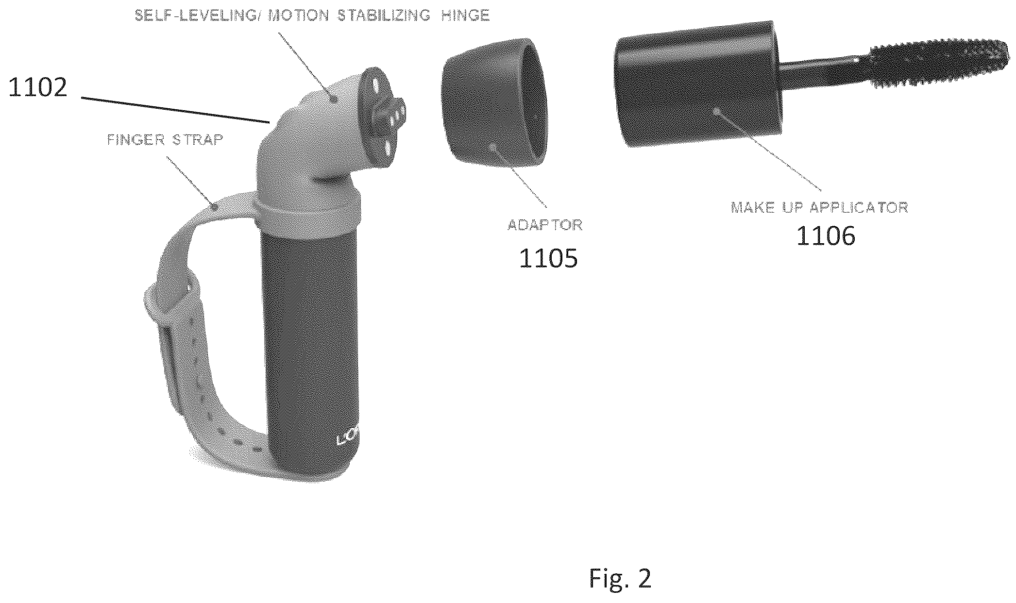 Patent US12613538 Figure 2 – Smart system and ecosystem for cosmetic applicator configured for users with limited mobility