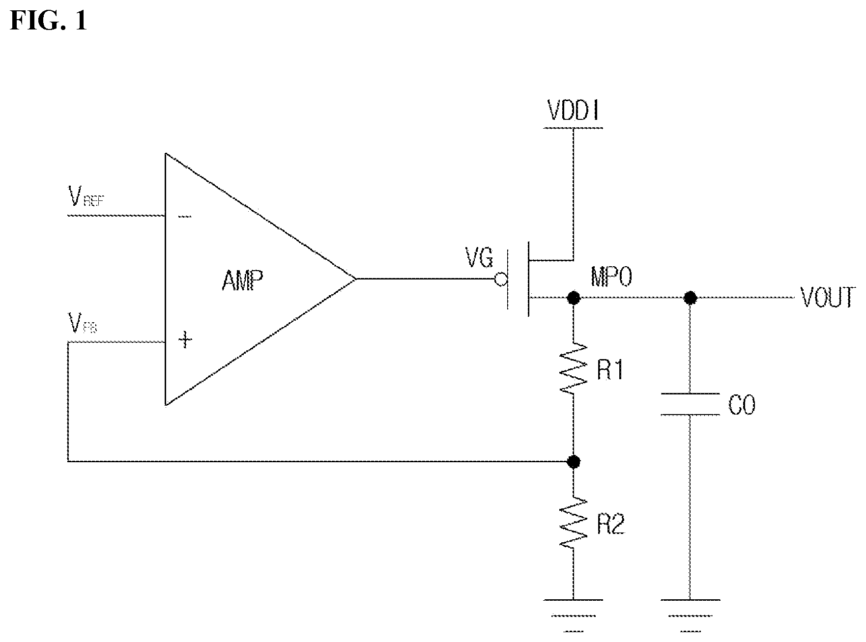 Patent US12613542 Figure 1 – Regulator circuit and operating method for the same