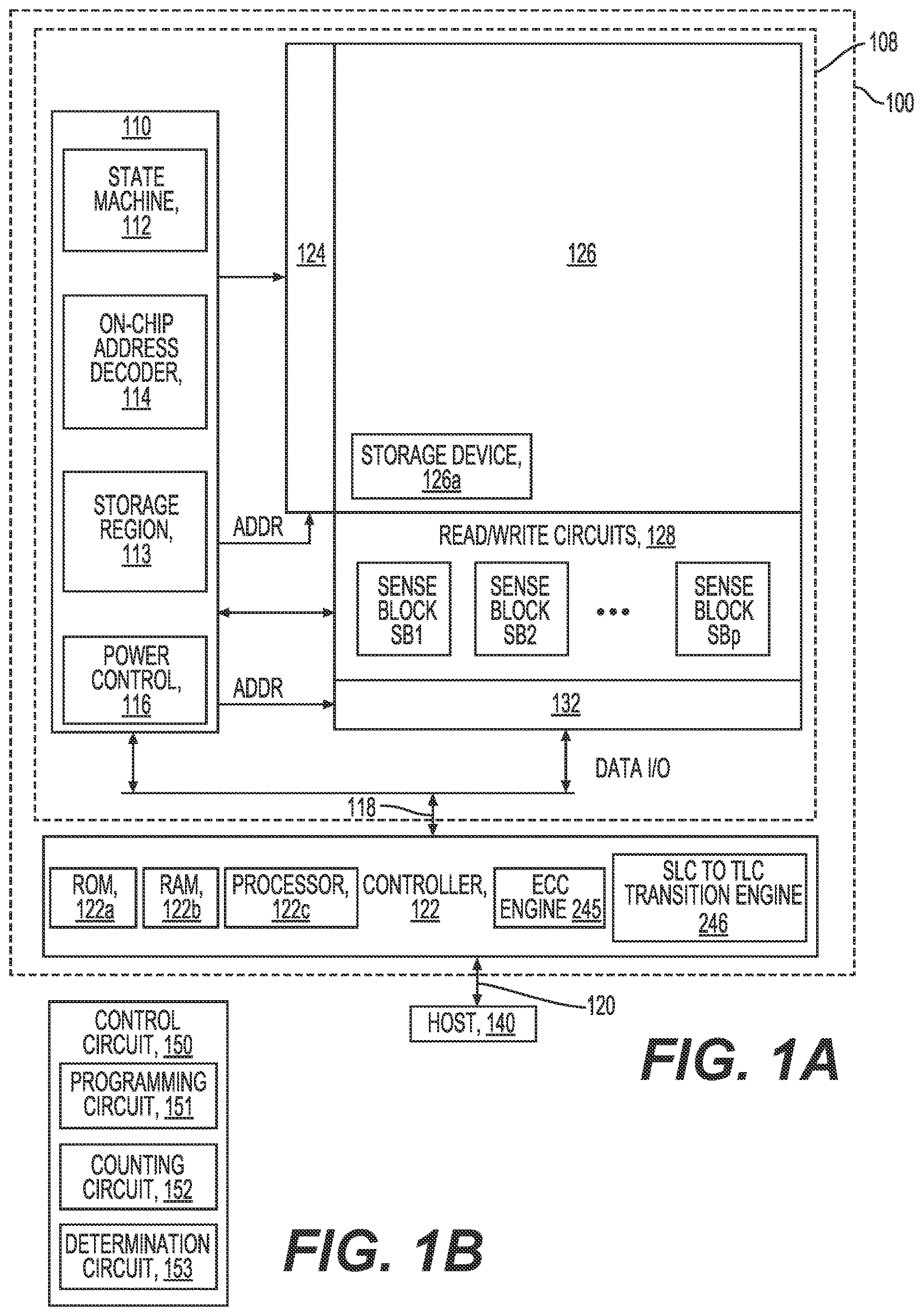 Patent US12613639 — Techniques for operating hybrid blocks in a memory device — Figure 1