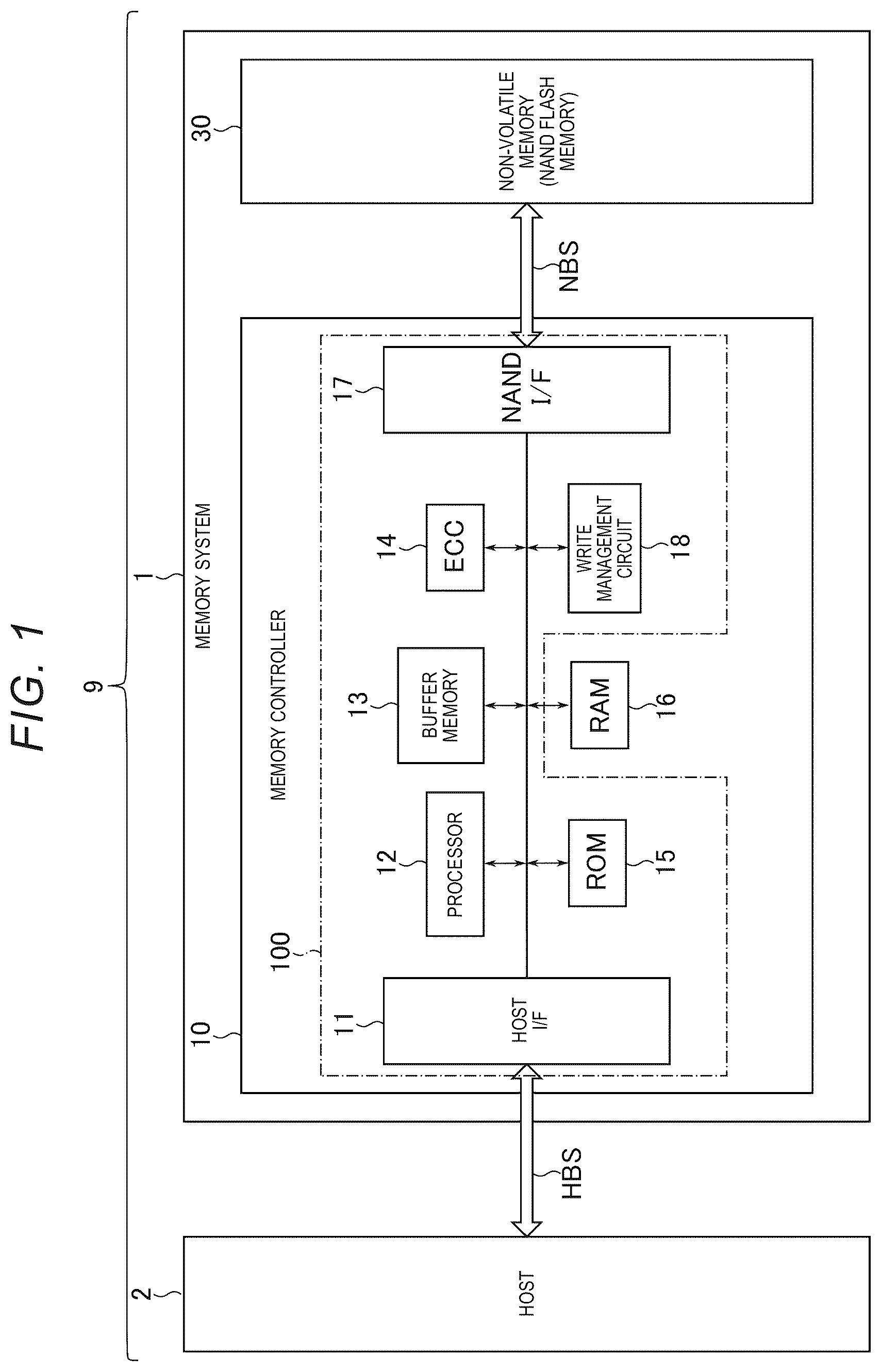 Patent US12613661 — Memory system and memory device — Figure 1
