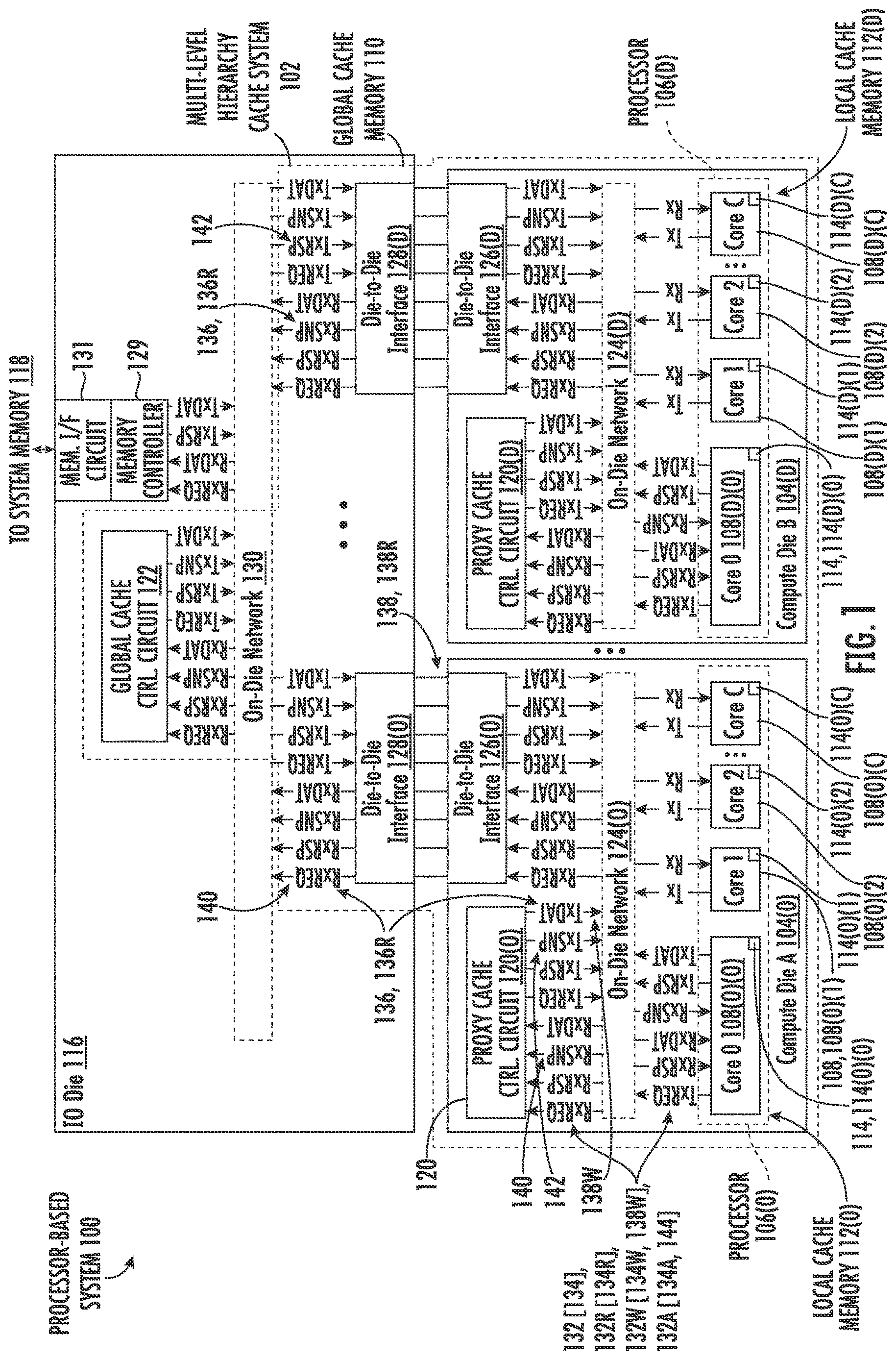 Patent US12613803 — Cache memory system employing a multiple-level hierarchy cache coherency architecture — Figure 1