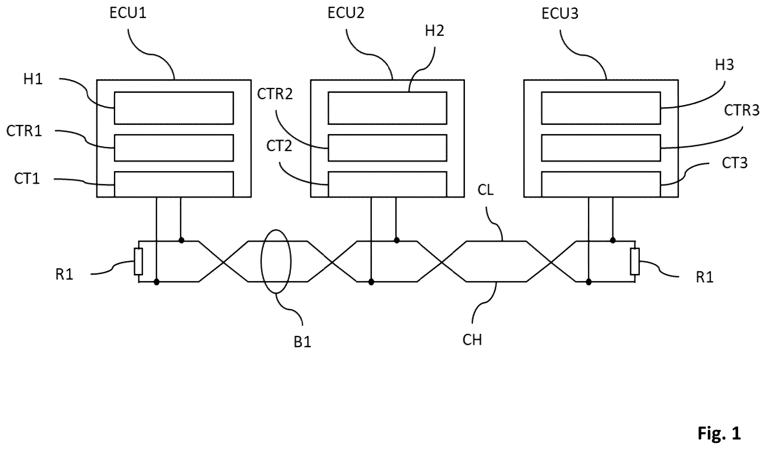 Patent US12613822 — Bus node and plug-in connector for a communication bus system with bus termination configuration component — Figure 1