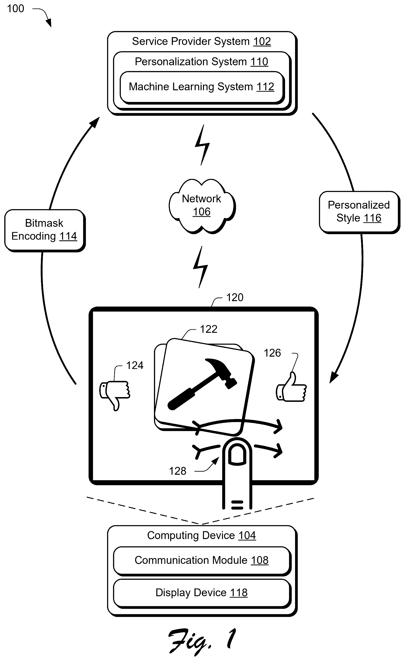 Patent US12613907 — Bitmask encoding-based personalized style generation — Figure 1