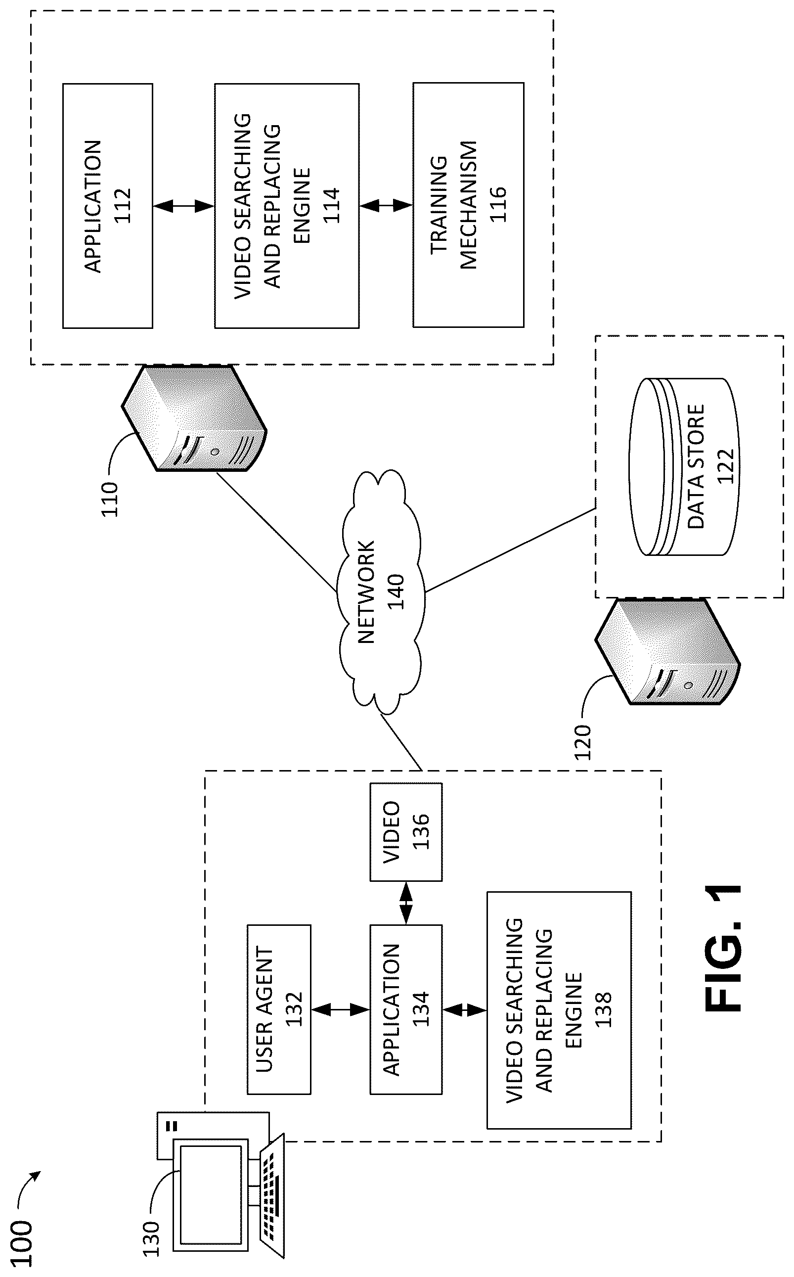 Patent US12613914 — System and method of providing search and replace functionality for videos — Figure 1