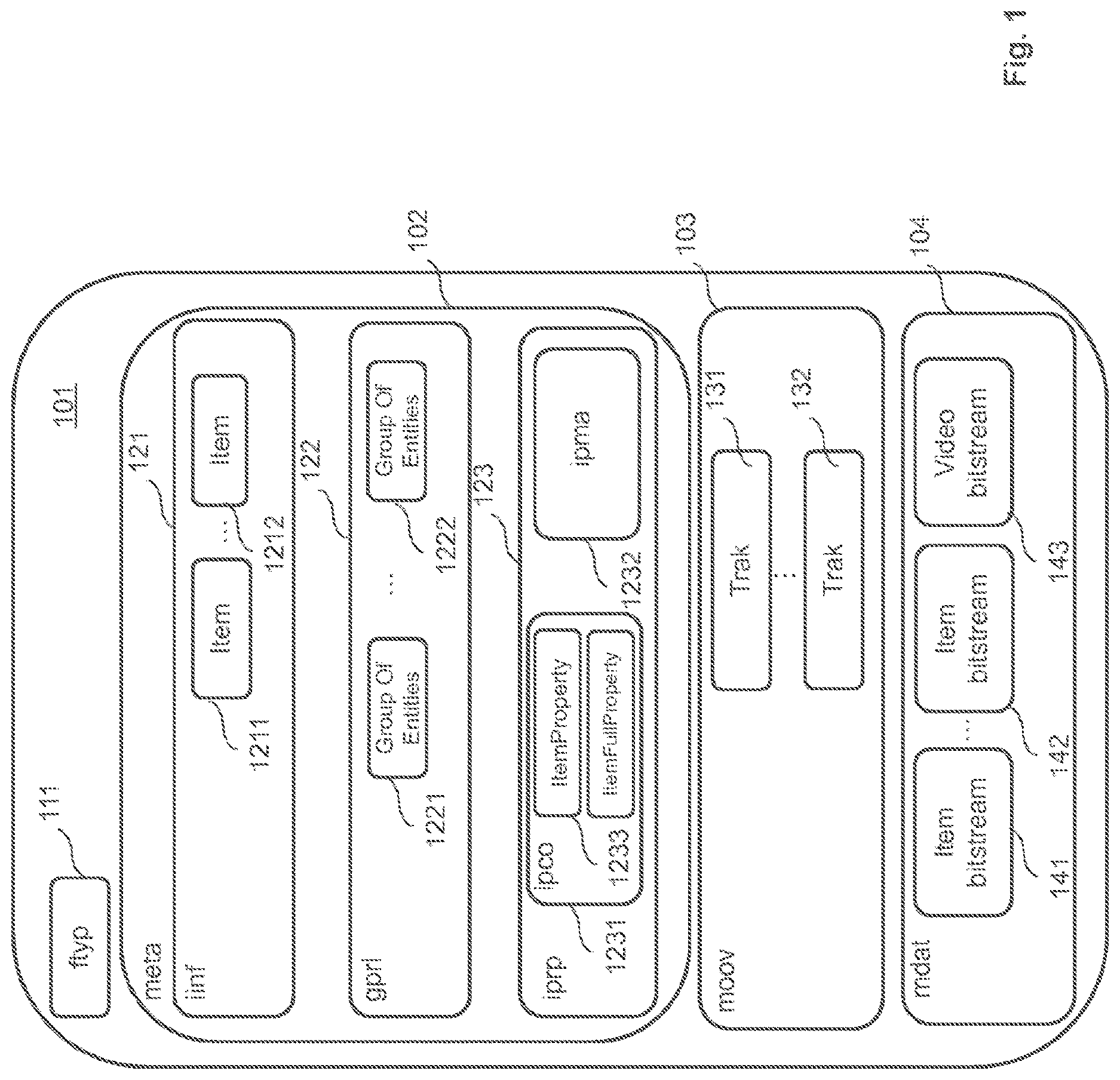 Patent US12613923 Figure 1 – Method and apparatus for encapsulating images in a file