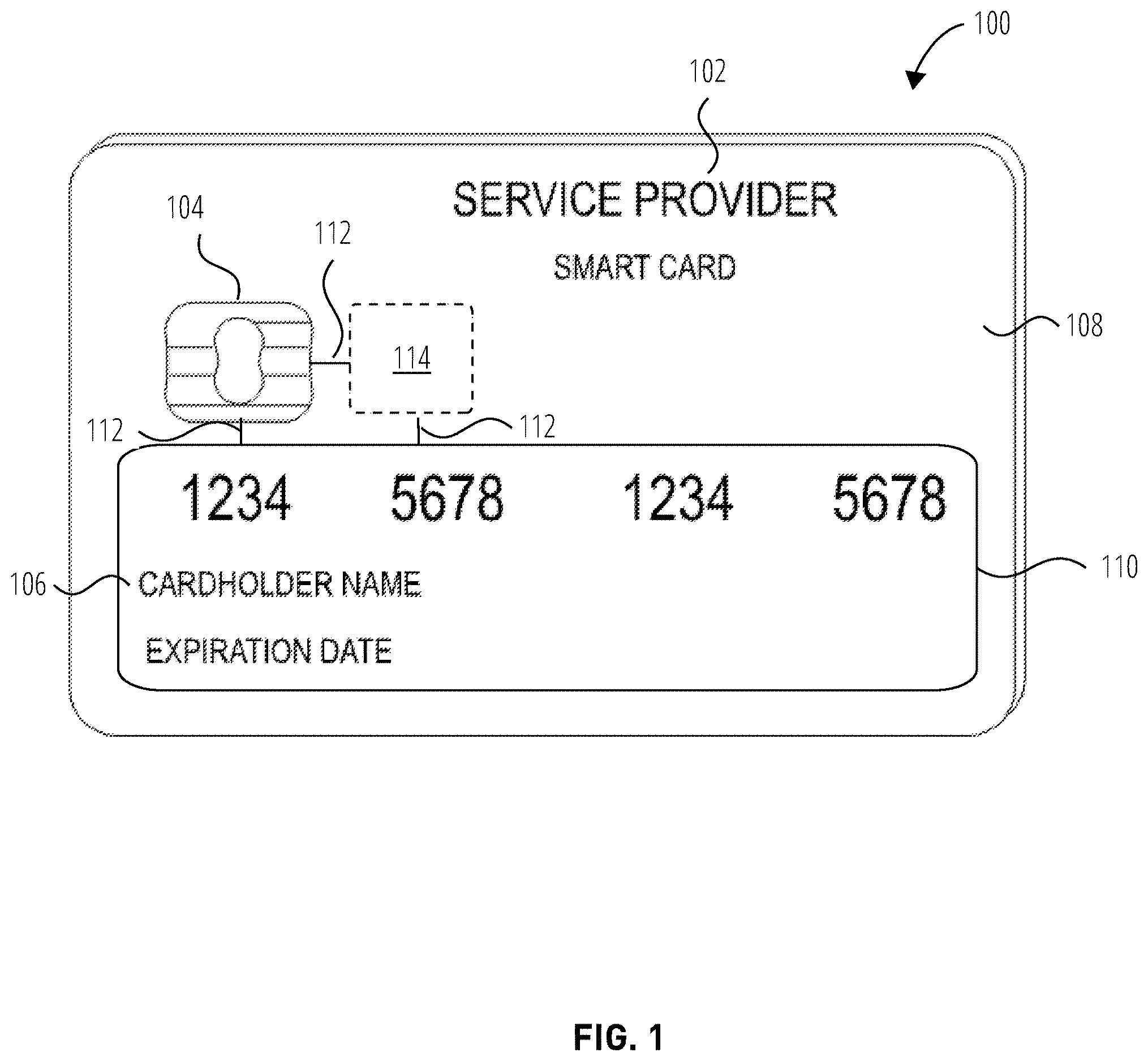 Patent US12614053 — Methods, mediums, and systems for applying a display to a transaction card — Figure 1