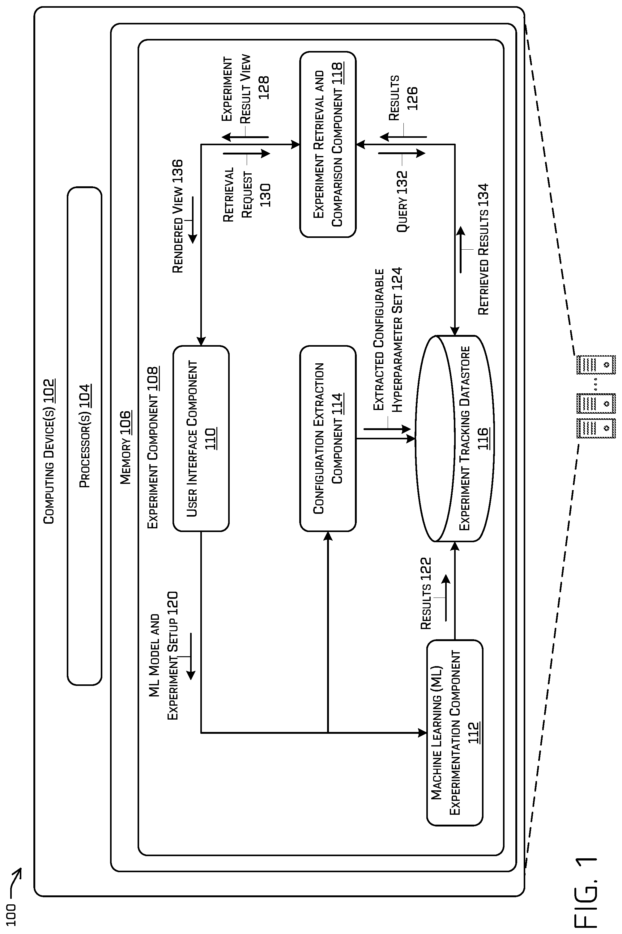 Patent US12614104 Figure 1 – Experiment tracking system