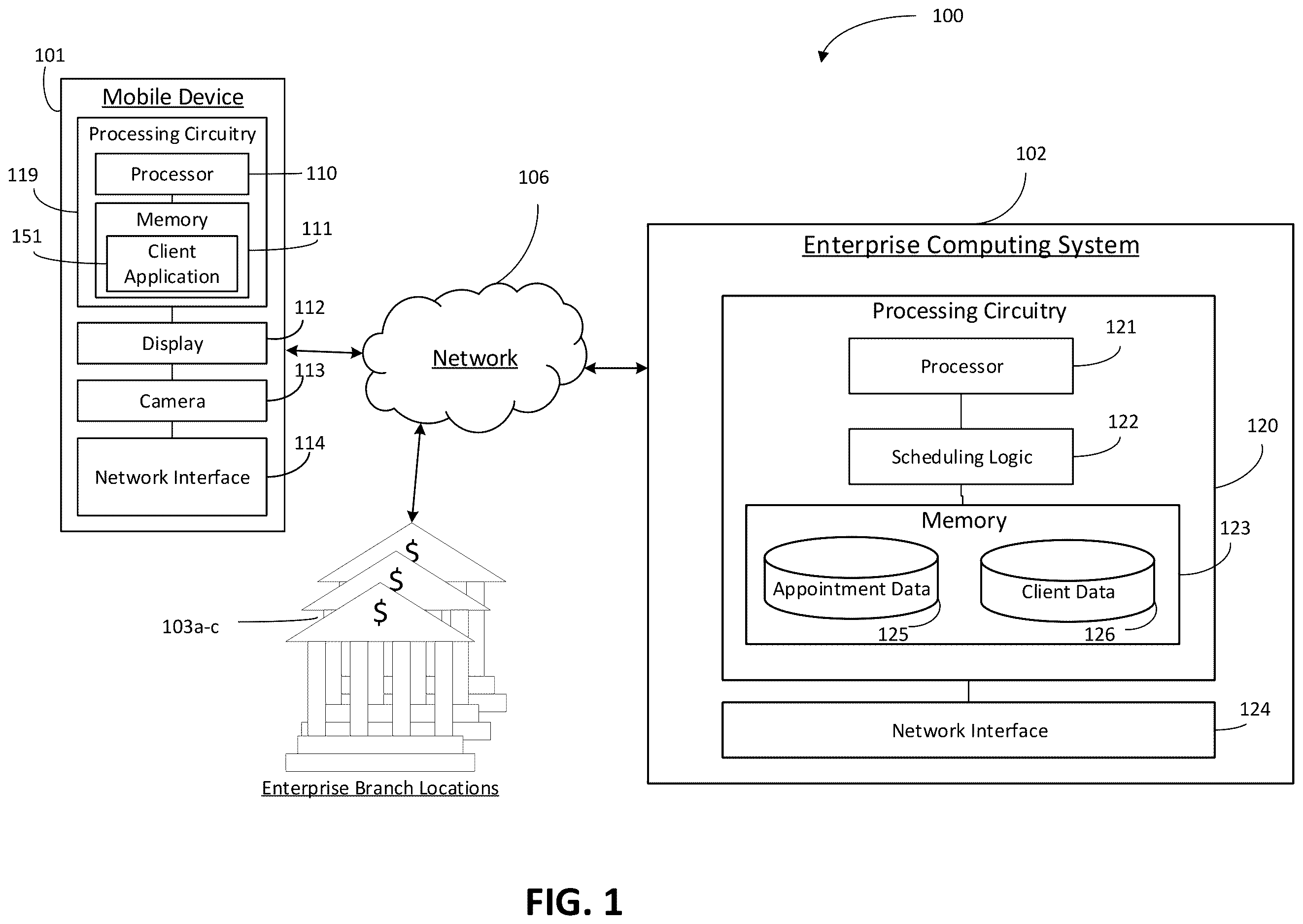 Patent US12614129 — Systems and methods for digital check in at a store location — Figure 1