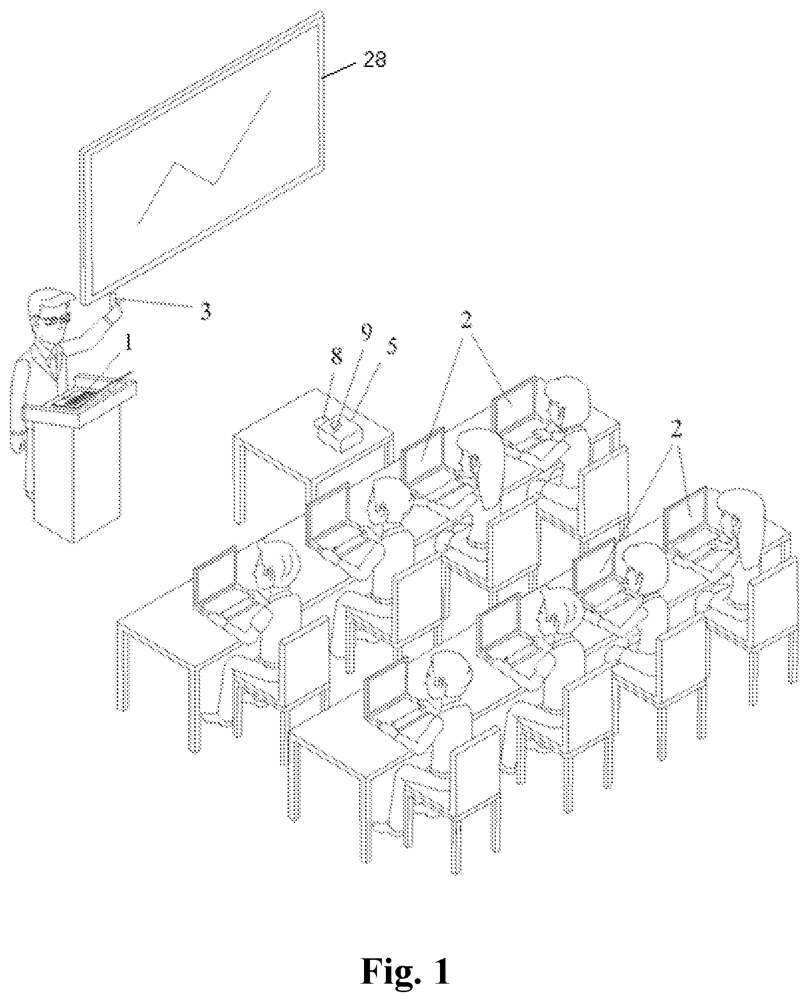 Patent US12614299 — System, device, and method for improving visual and/or auditory tracking of a presentation given by a presenter — Figure 1
