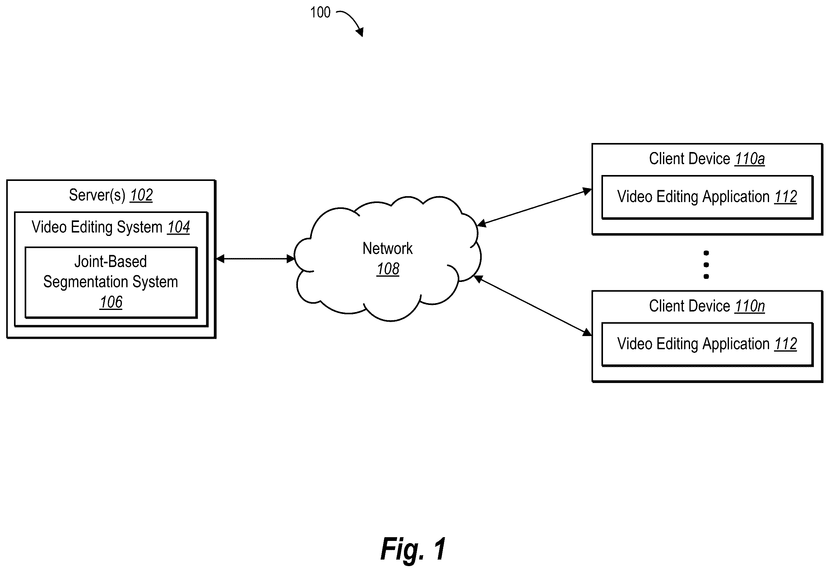 Patent US12614407 — Generating segmentation masks for objects in digital videos using pose tracking data — Figure 1