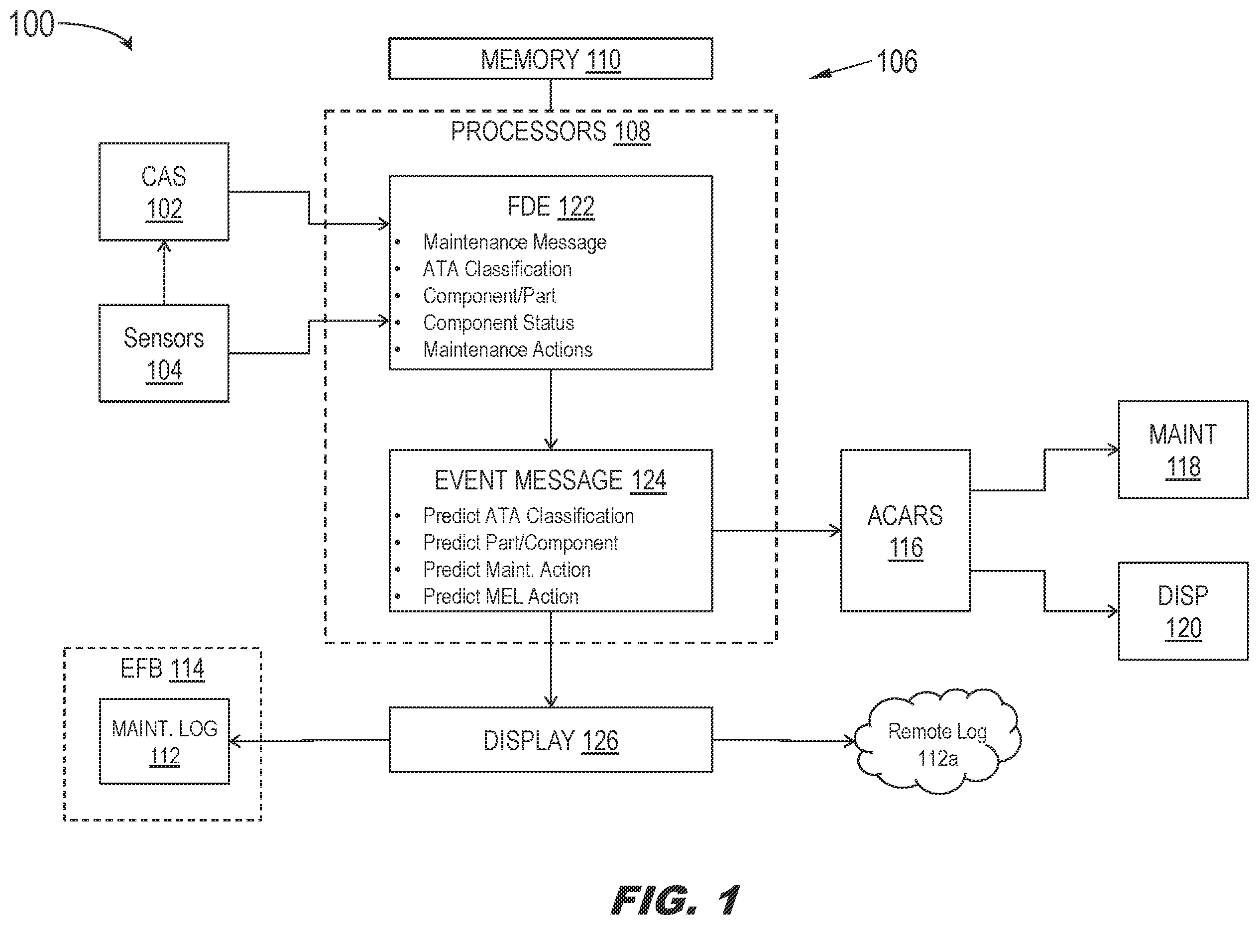Patent US12614411 — System and method for automated logging and reporting of aircraft maintenance events — Figure 1