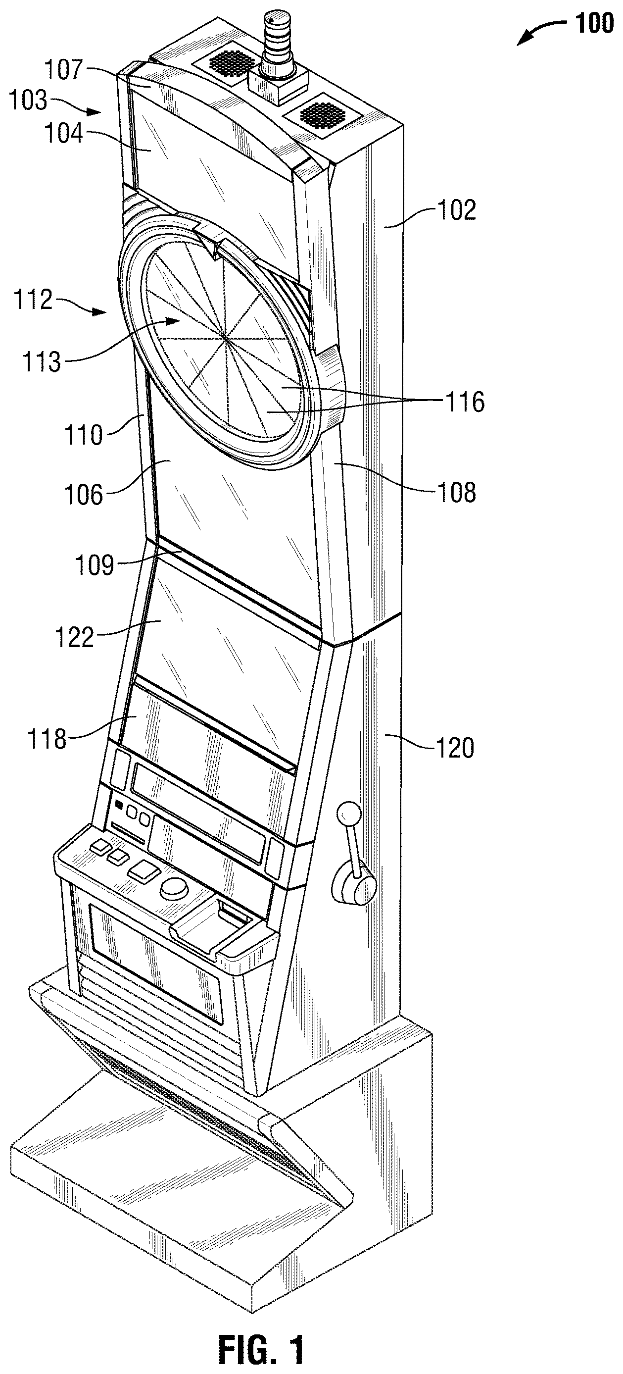 Patent US12614427 — Gaming machine display and display method with multiple brightness levels — Figure 1