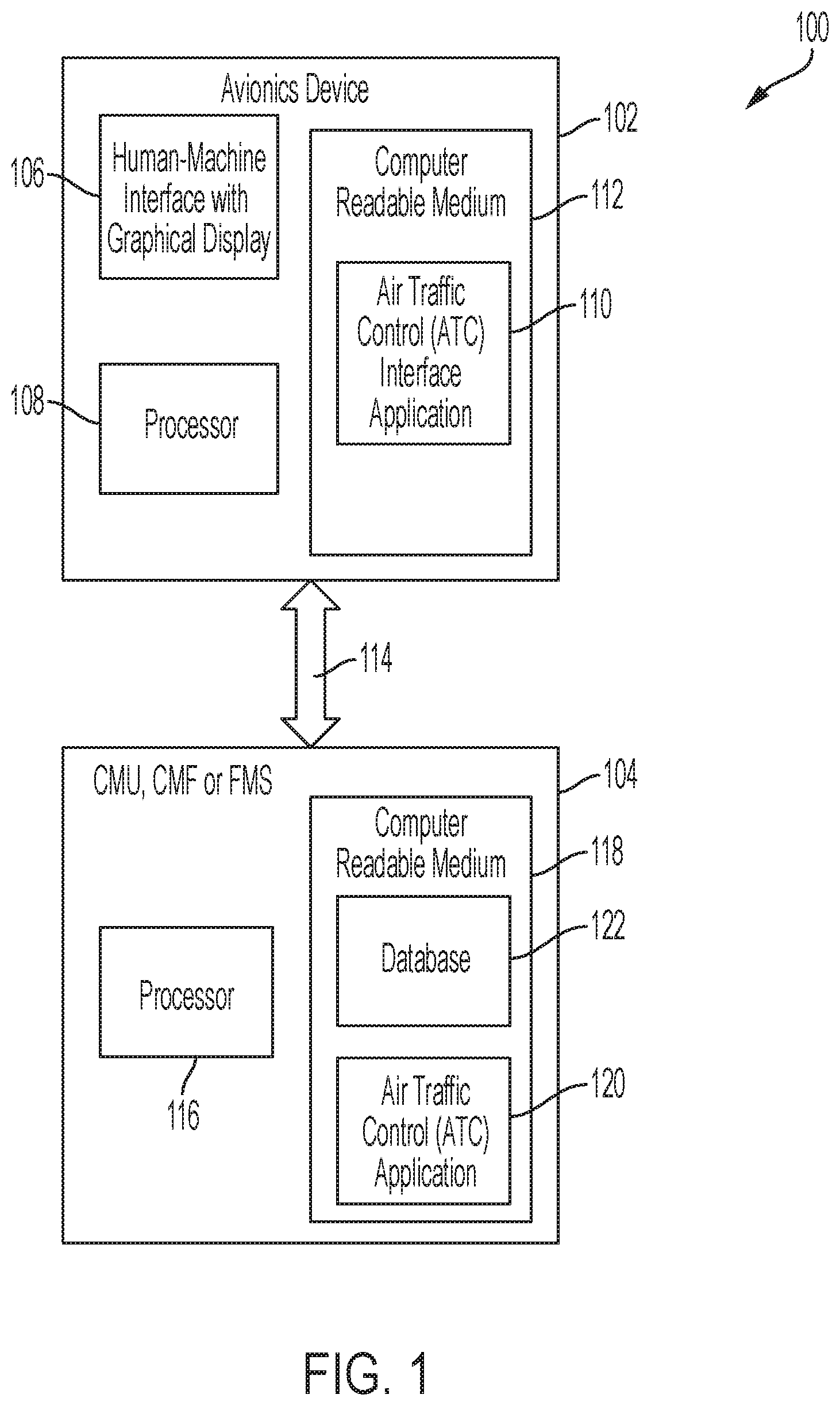 Patent US12614466 — Generating air traffic control (ATC) requests on an onboard or an offboard avionics device with a graphical display — Figure 1