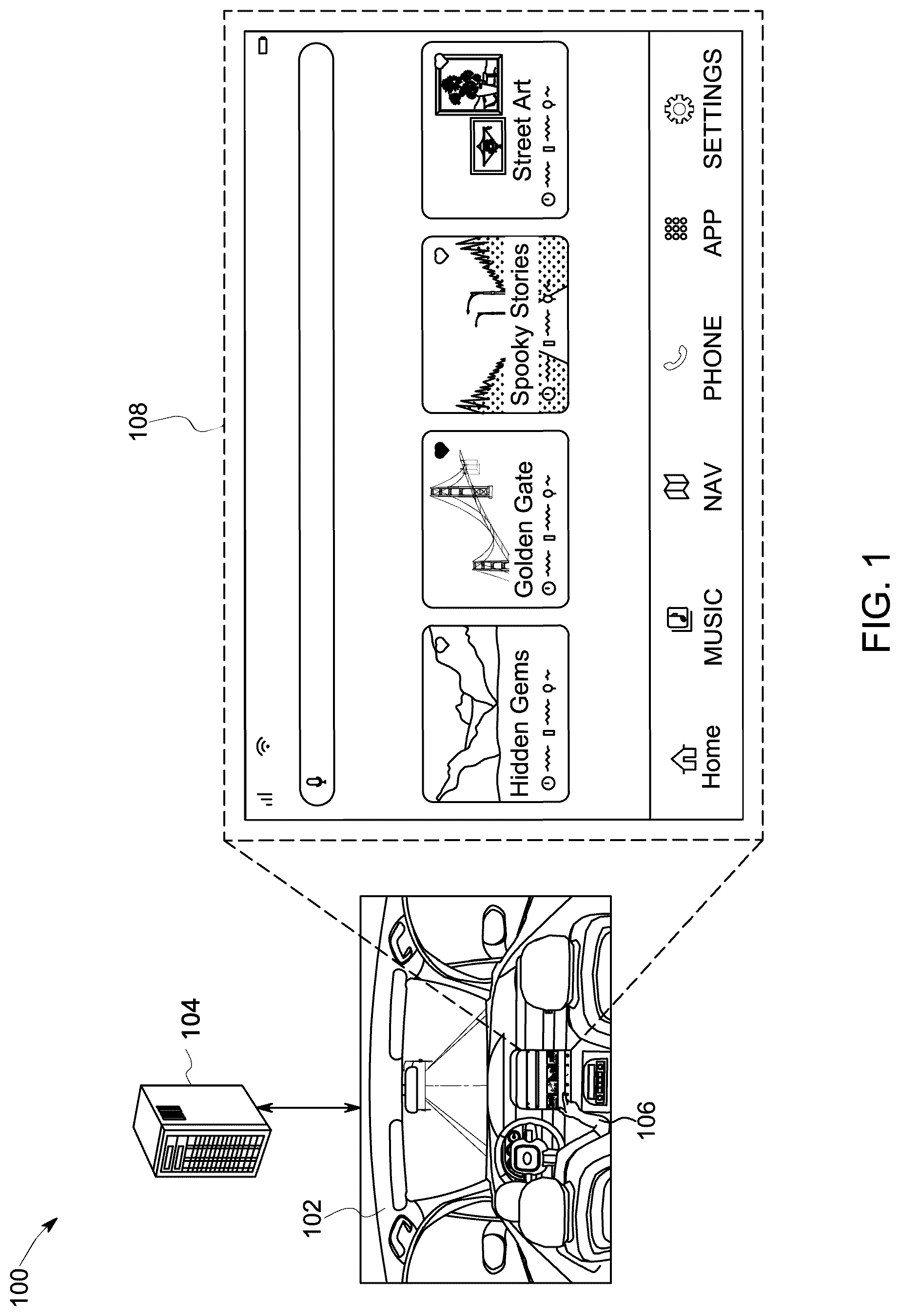 Patent US12614475 — Systems and methods for facilitating touring in a vehicle — Figure 1