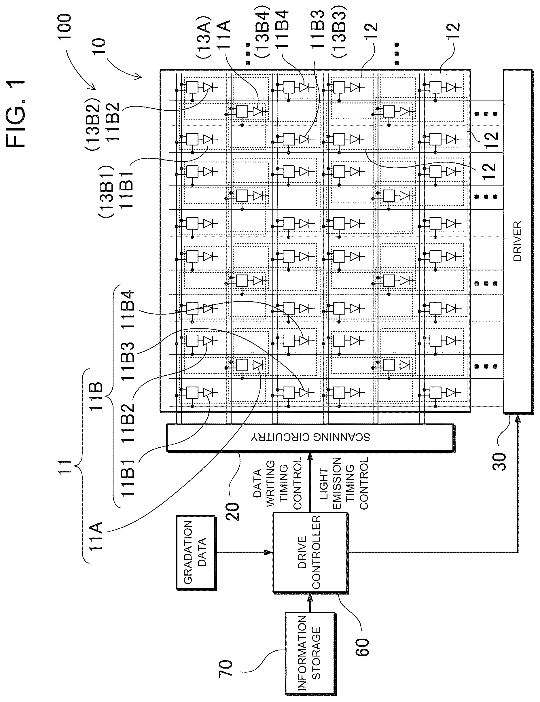Patent US12614500 Figure 1 – Light-emitting device and method for driving the same