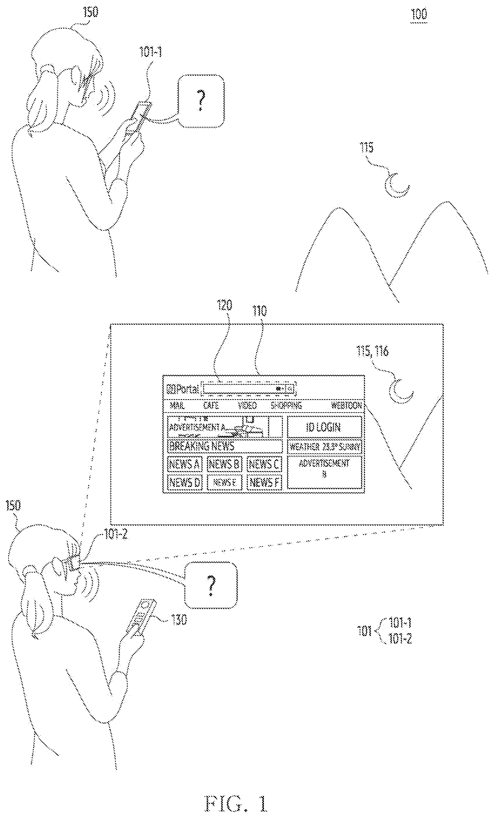 Patent US12614550 Figure 1 – Electronic device, method, and non-transitory computer readable storage medium controlling executable object based on voice signal