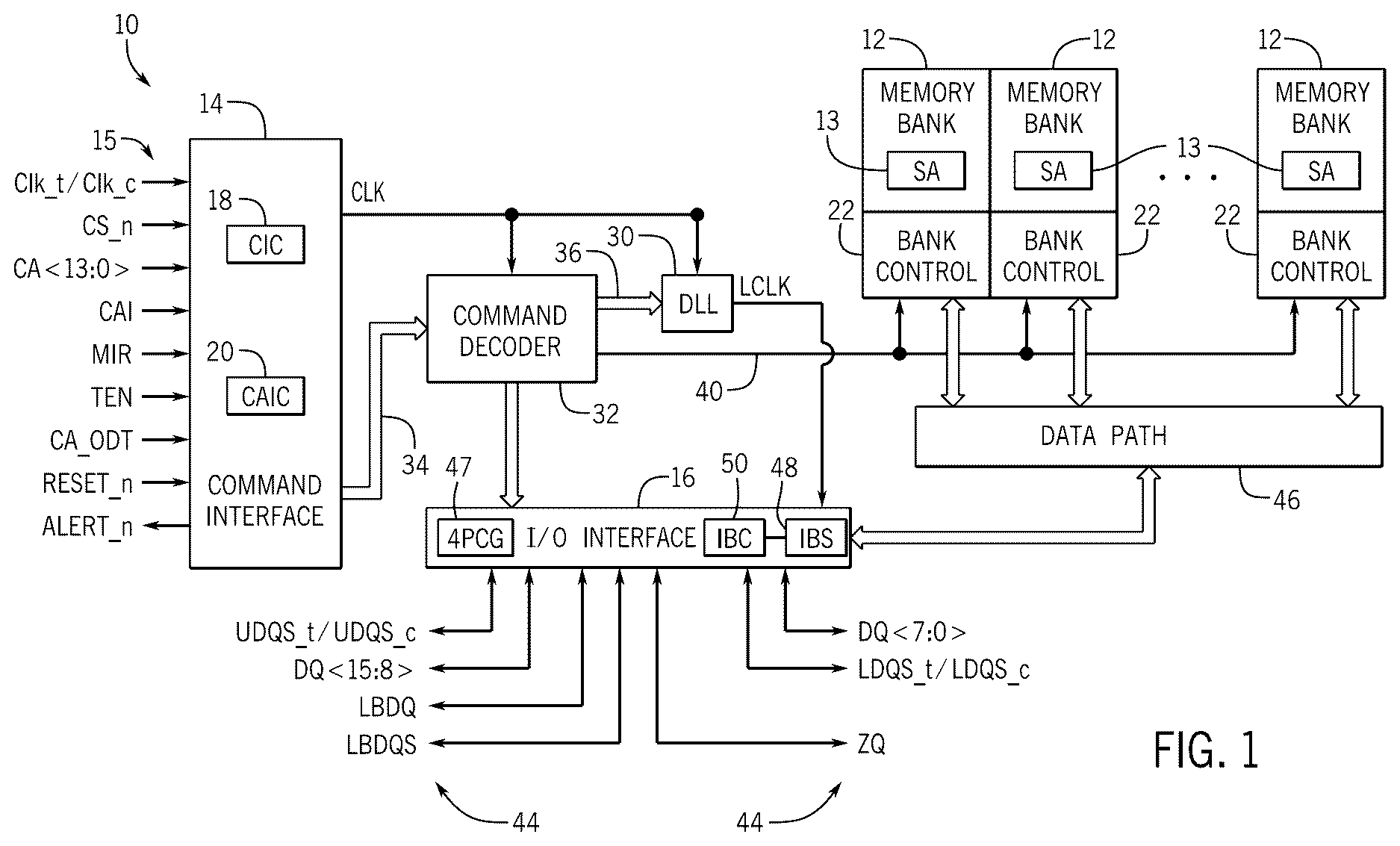 Patent US12614574 — Synchronous input buffer control using a ripple counter — Figure 1