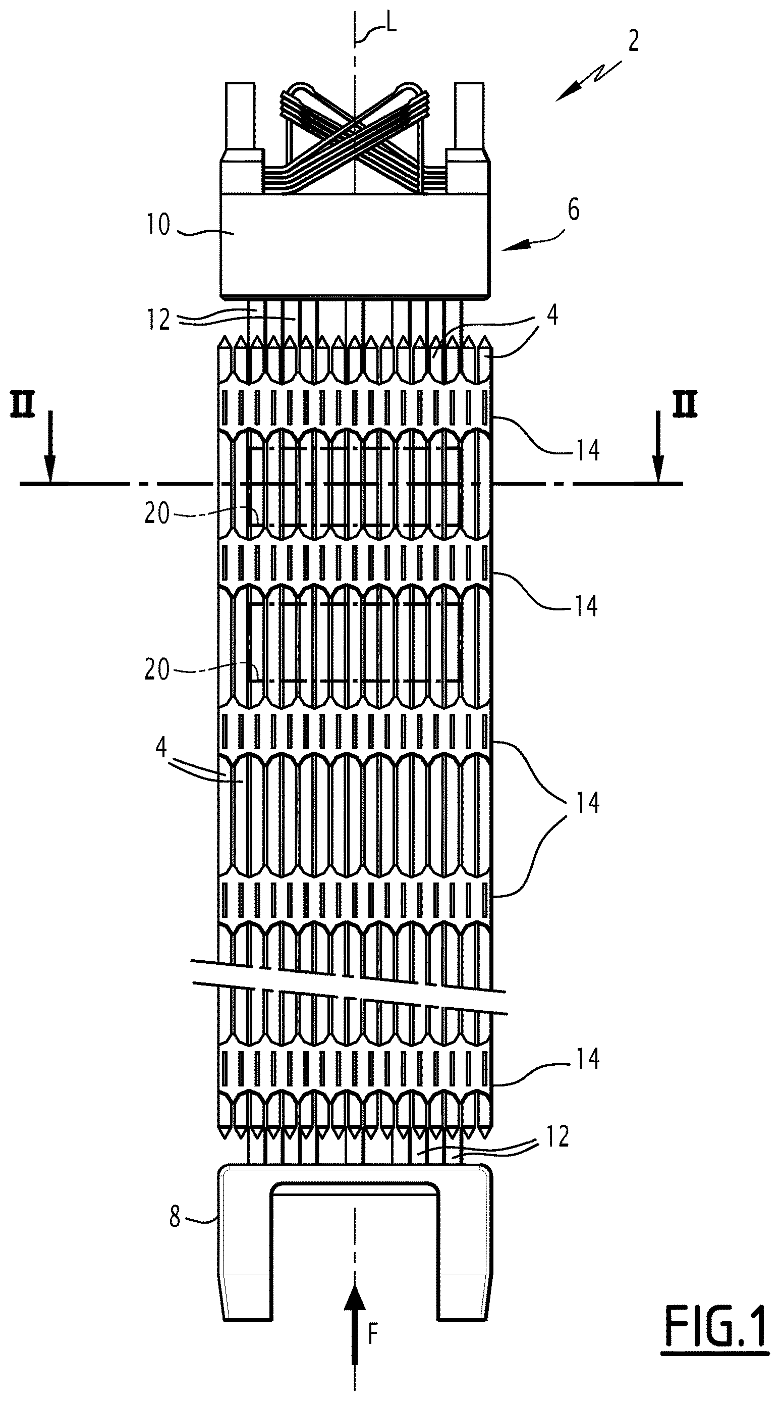 Patent US12614642 — Nuclear fuel assembly with a reinforcement device — Figure 1