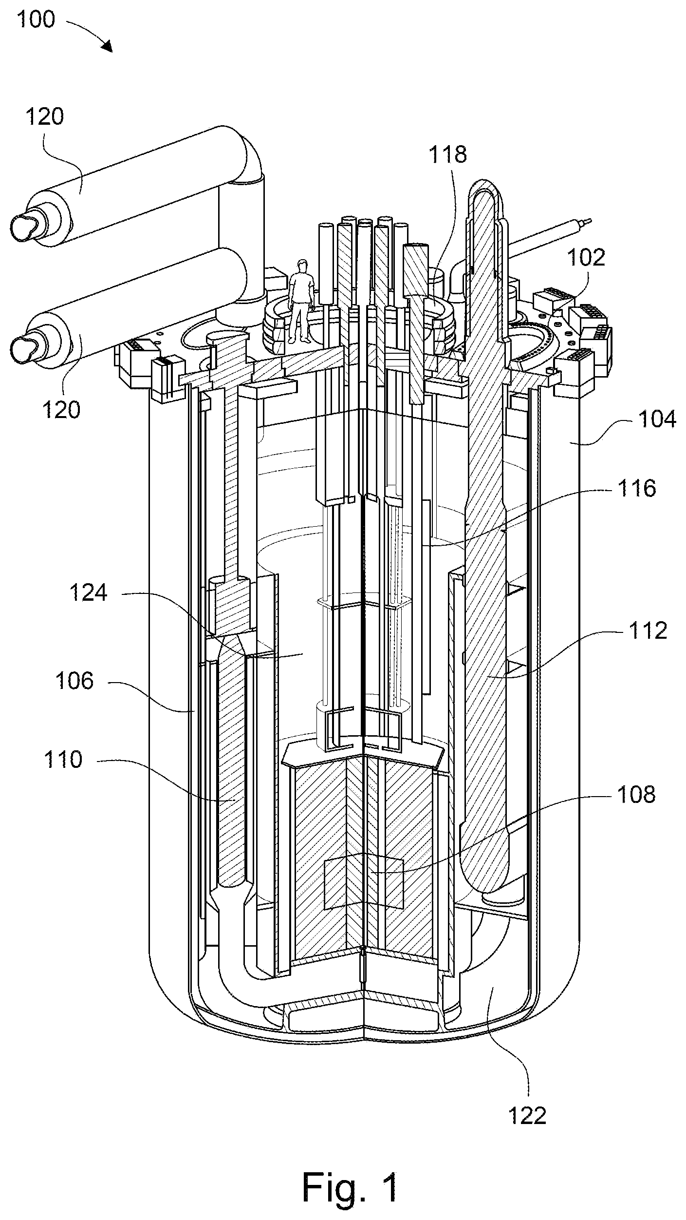 Patent US12614644 — In-vessel core component handling systems and methods — Figure 1