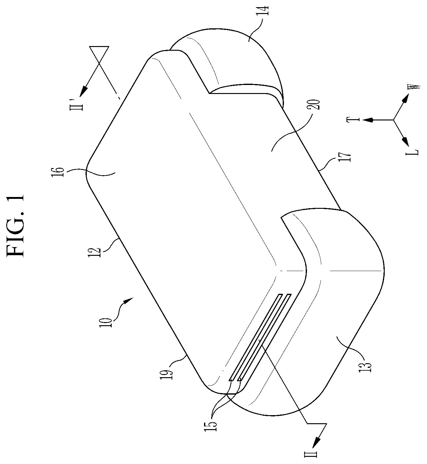 Patent US12614669 — Multilayer ceramic capacitor including a dummy electrode — Figure 1