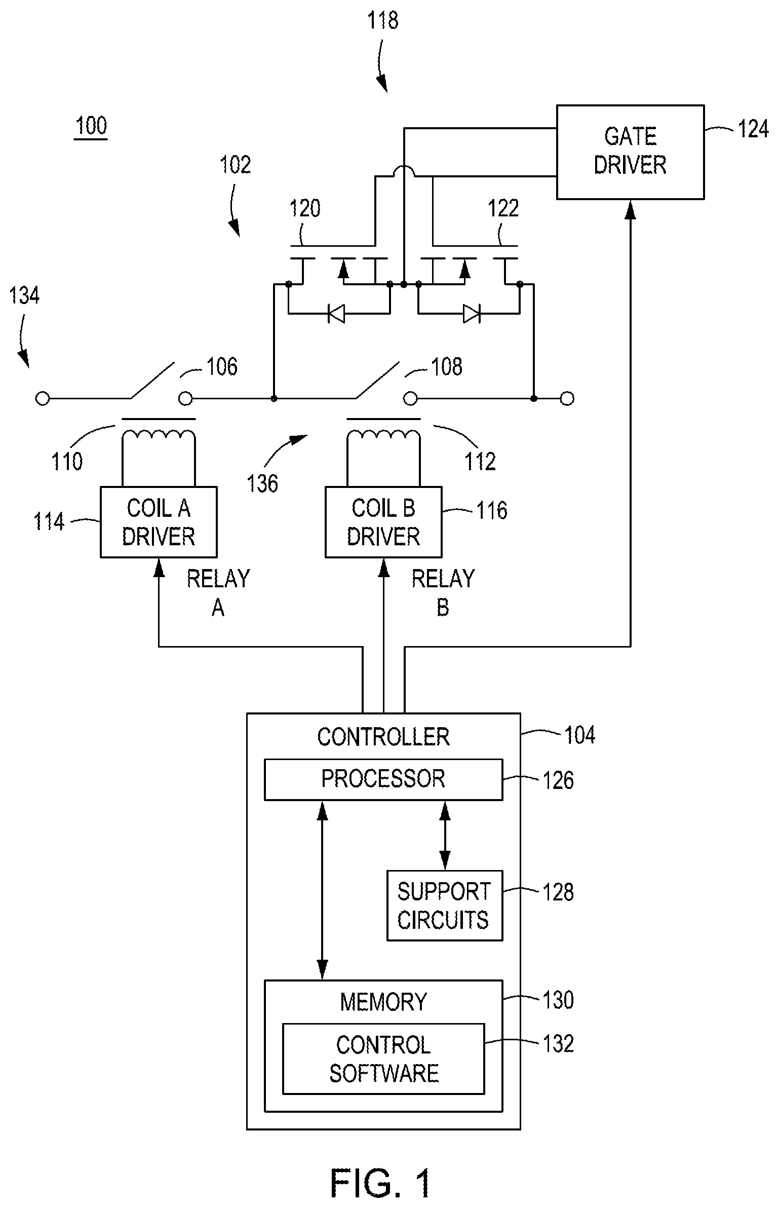 Patent US12614686 — Arc-free hybrid relay — Figure 1