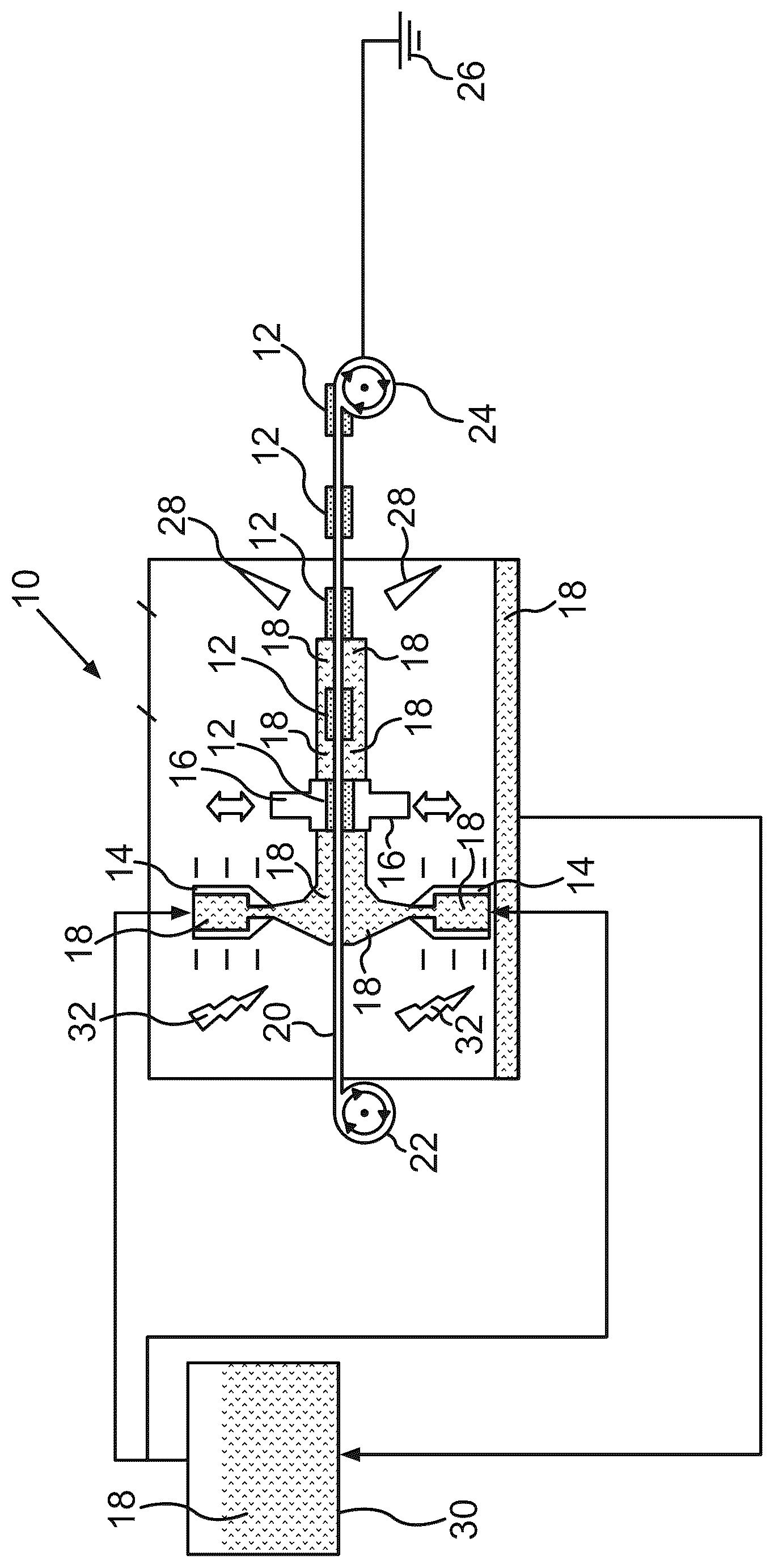Patent US12614712 — Method for the production of an electrode for a battery cell of an electrical energy storage device, electrode and generator — Figure 1