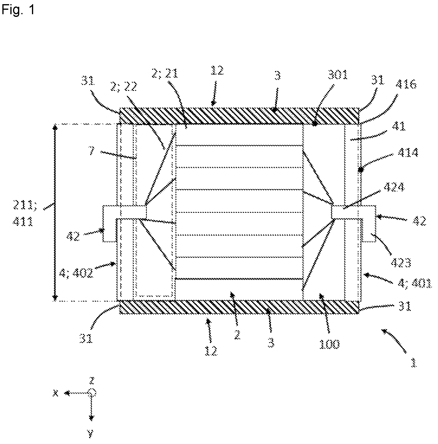 Patent US12614788 — Electrochemical pouch cell for energy storage device — Figure 1
