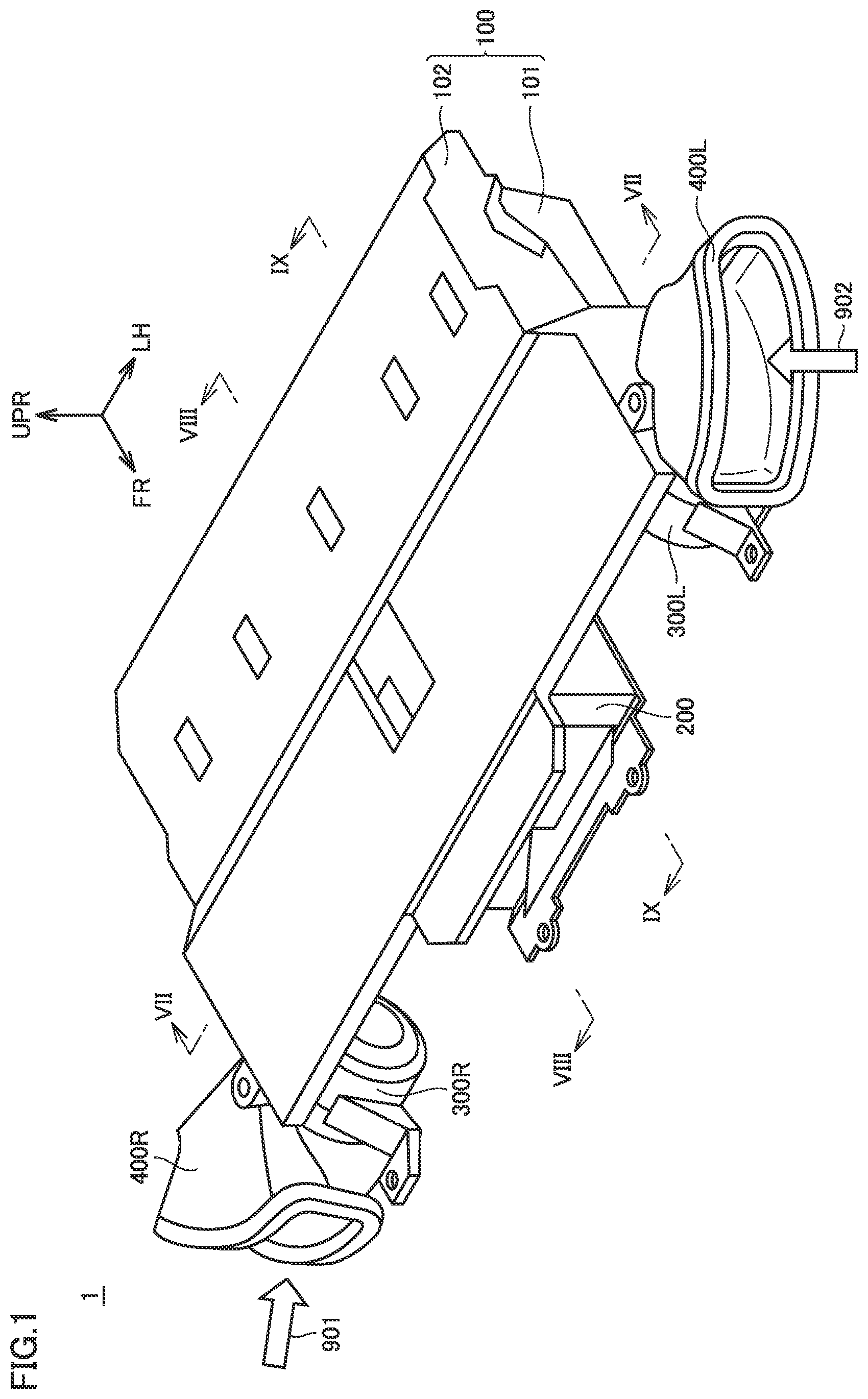 Patent US12614799 Figure 1 – Waterproof structure for battery pack