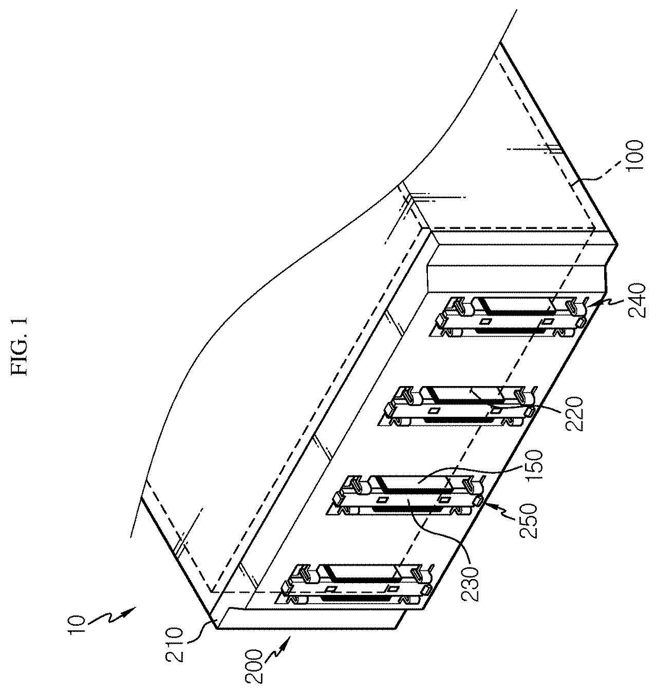 Patent US12614817 Figure 1 – Battery module comprising bus bar assembly with elastic guiders, and battery pack and vehicle comprising same battery module