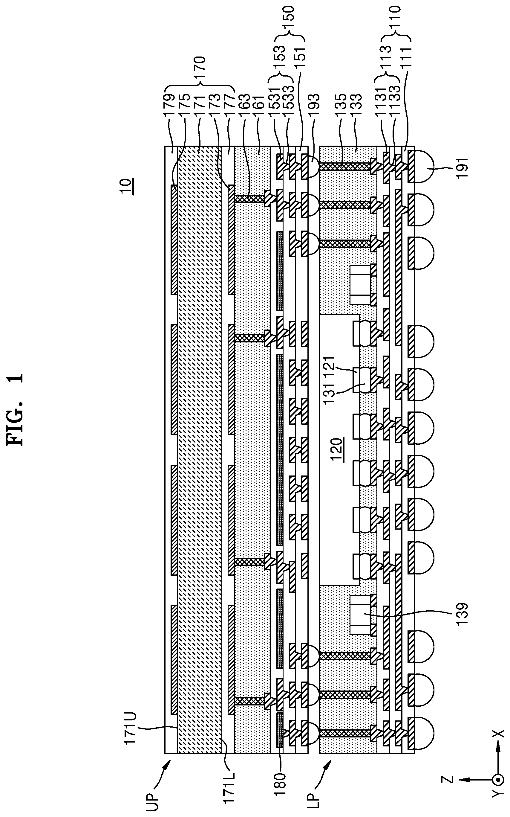 Patent US12614850 — Semiconductor package including antenna and method of manufacturing the semiconductor package — Figure 1