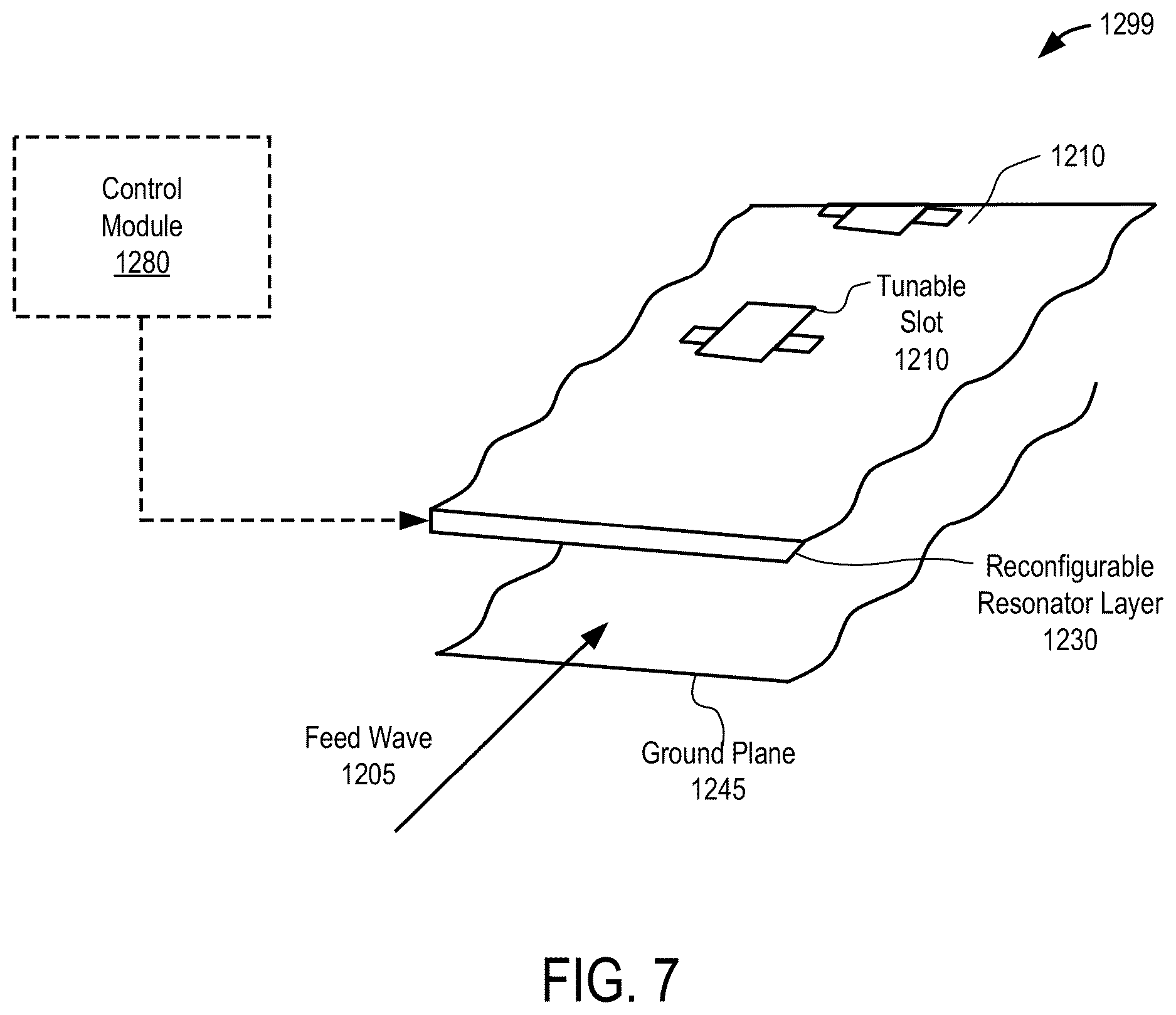Patent US12614856 Figure 10 – Electrical addressing for a metamaterial radio-frequency (RF) antenna