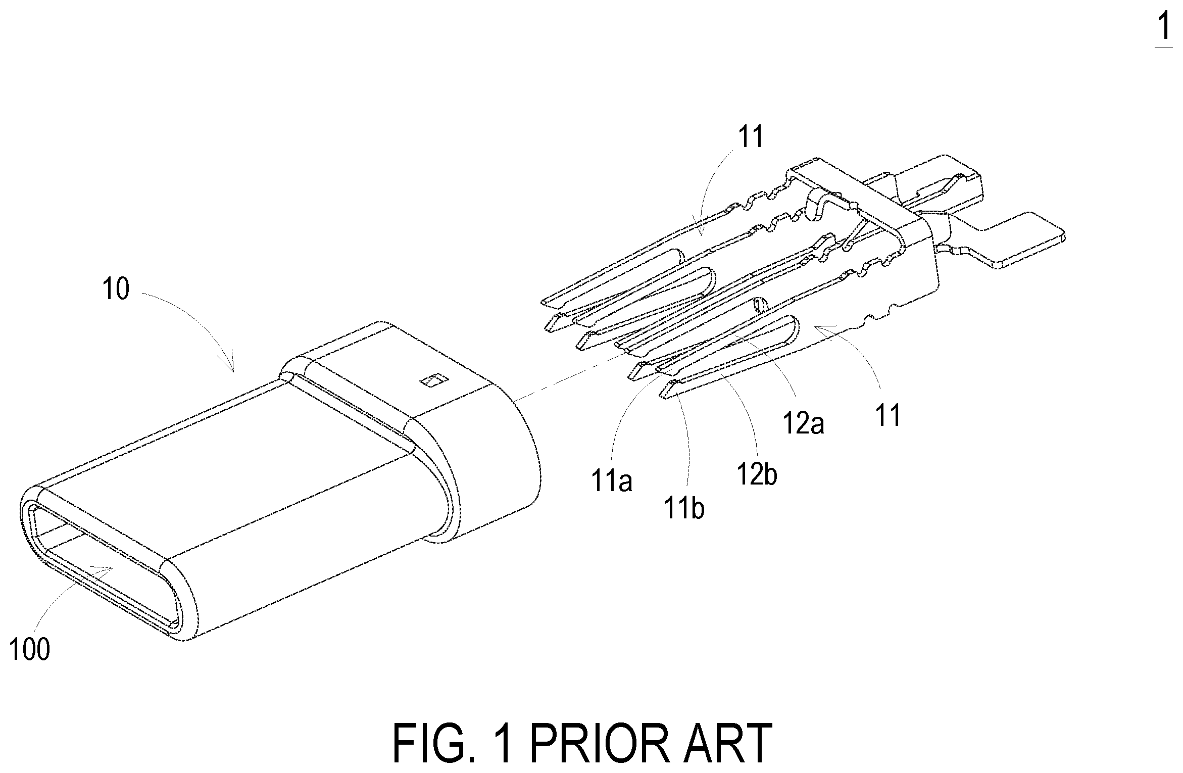 Patent US12614875 — Electrical connector having terminals with multiple contact portions — Figure 1