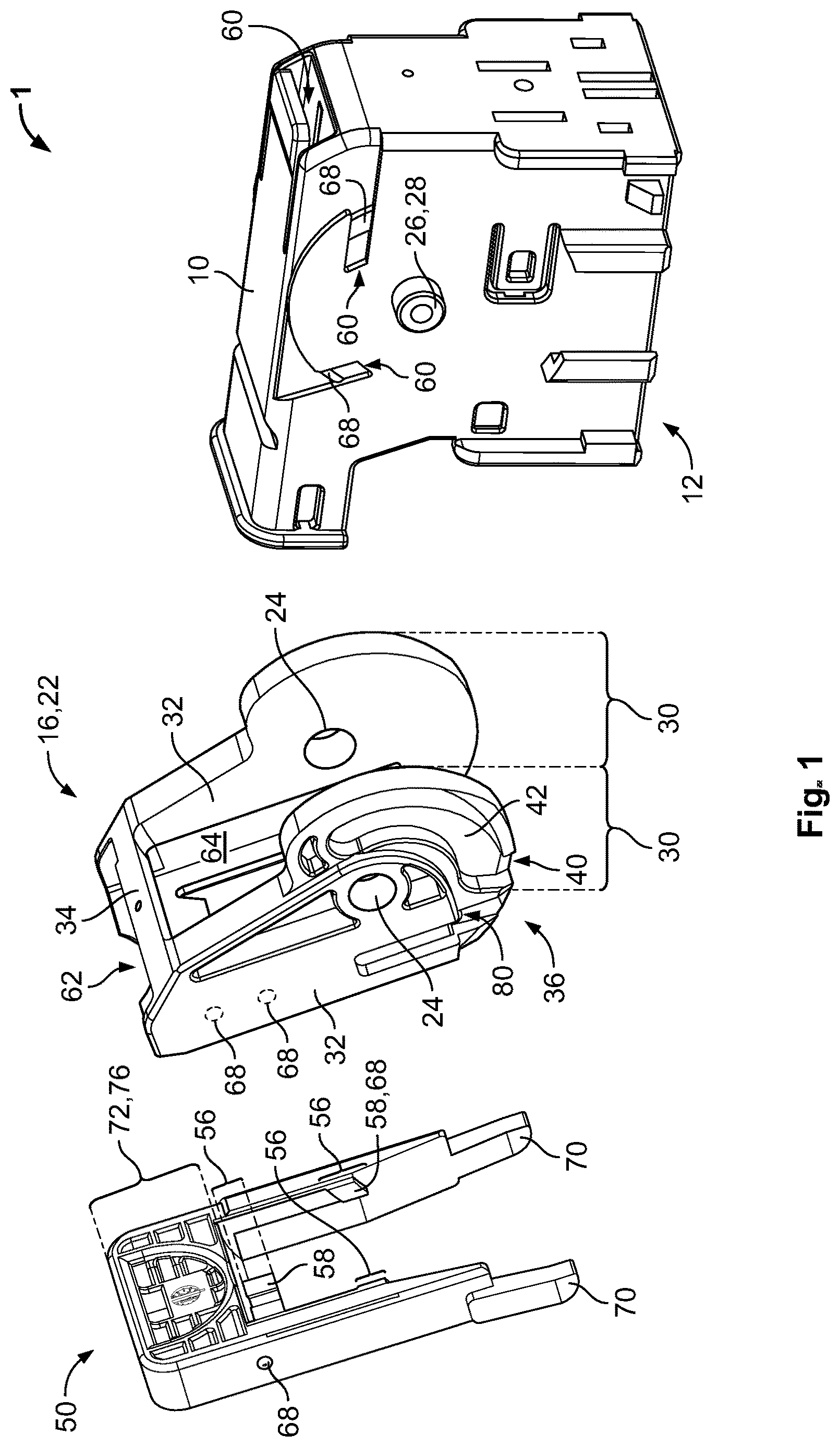 Patent US12614876 — Housing assembly for an electric connector with a mating aid as well as electric connector and connector assembly — Figure 1
