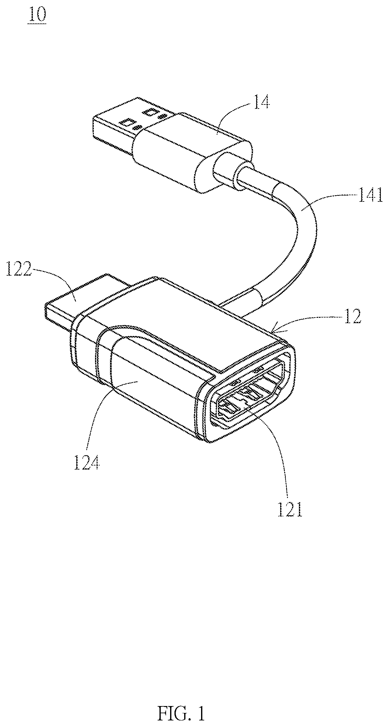 Patent US12614885 — Power inlet adapter and signal transmission line system thereof — Figure 1