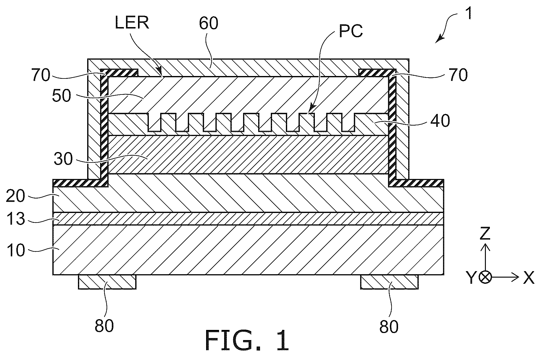 Patent US12614892 Figure 1 – Surface-emitting semiconductor light-emitting device