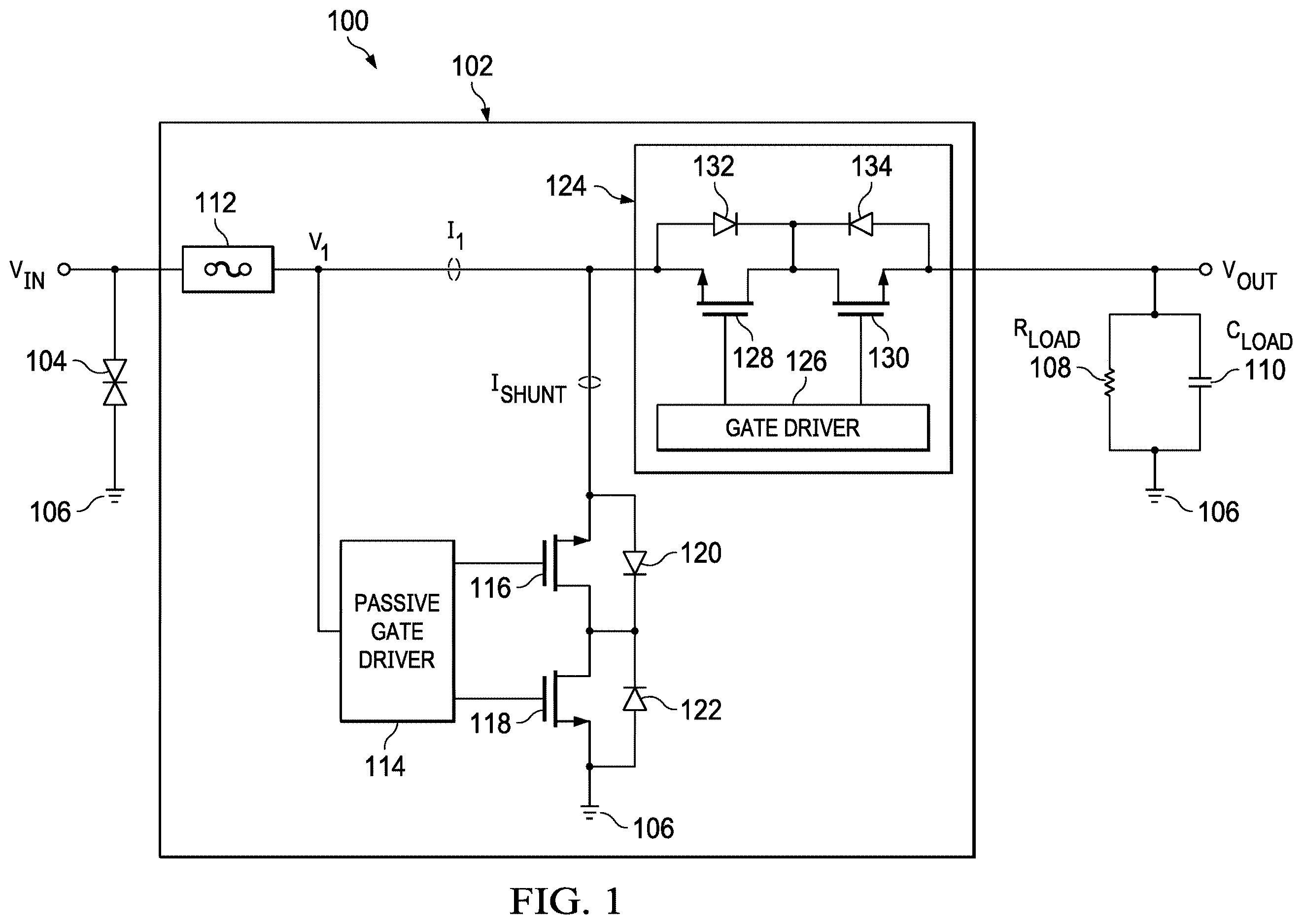Patent US12614904 — Methods and apparatus to improve performance of power path protection devices — Figure 1