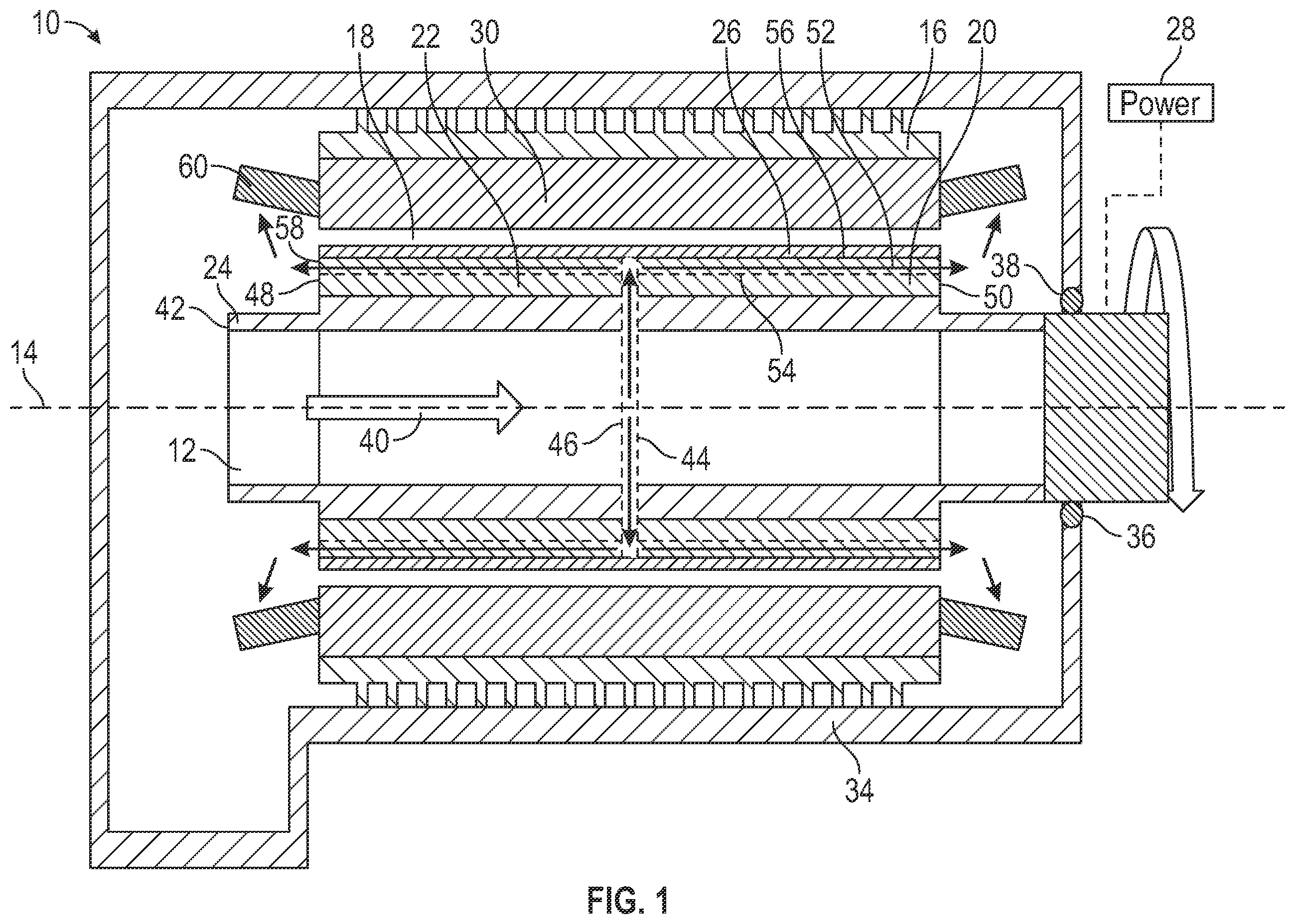 Patent US12614940 — Cooling of high-power permanent magnet machine rotor — Figure 1