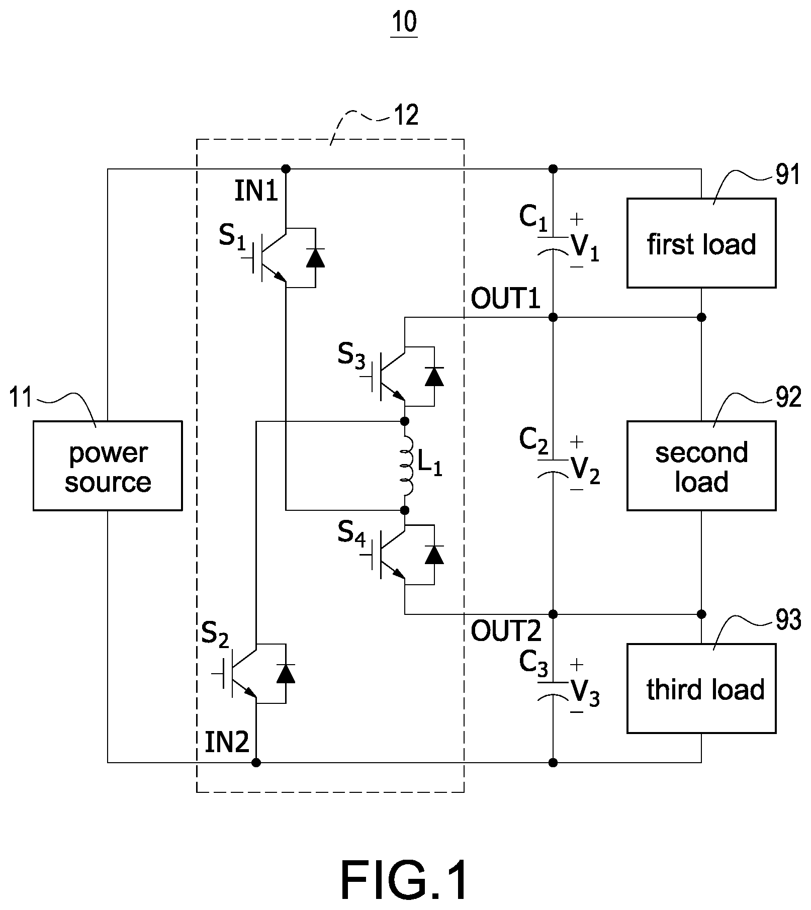 Patent US12614983 — Power converter and power conversion method capable of balancing energy and hybrid power supply — Figure 1