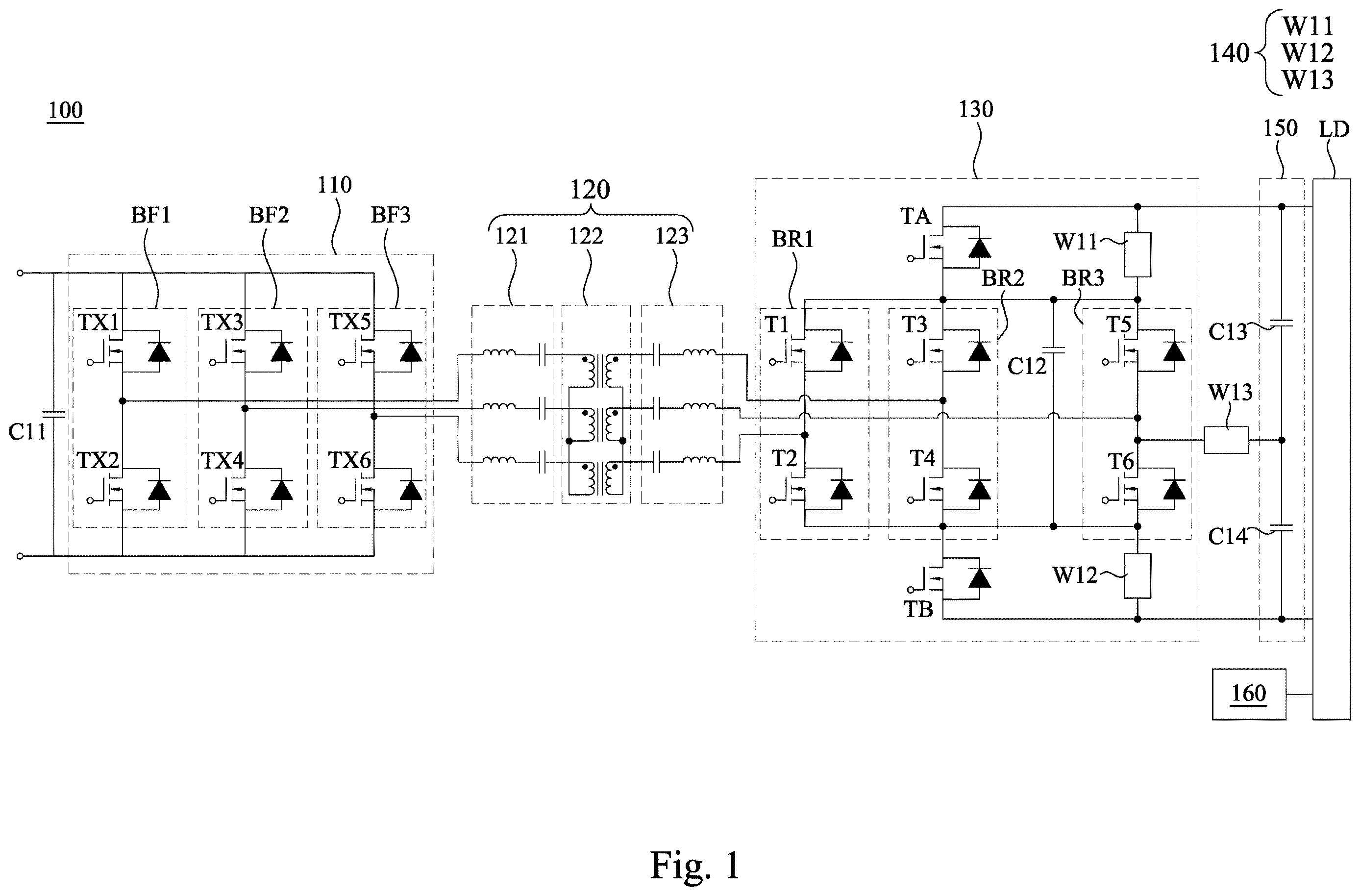 Patent US12614986 — Resonant converter and resonant conversion circuitry — Figure 1